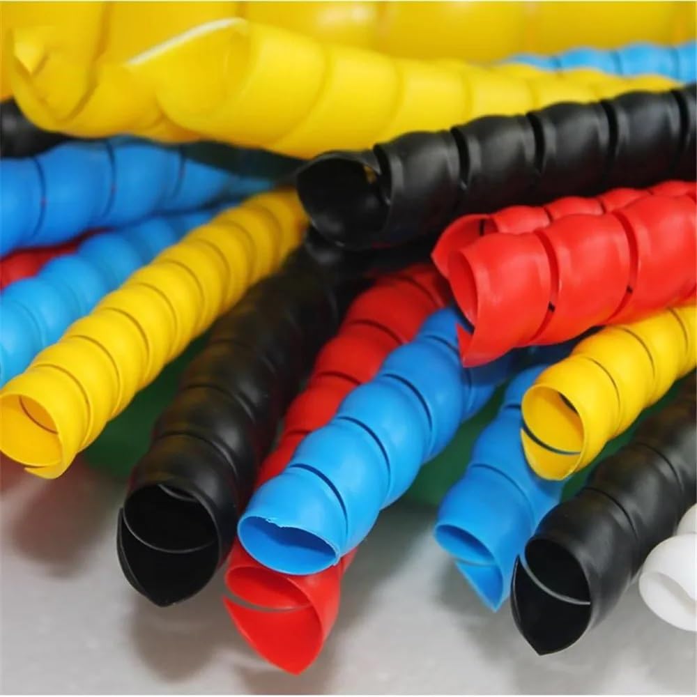 Gaine spiralée pour câbles, Gaine de gestion câbles flexible en spirale, gaine d'enroulement câble multicolore 2 mètres, 8 mm à 40(Red,18mm inside diameter)