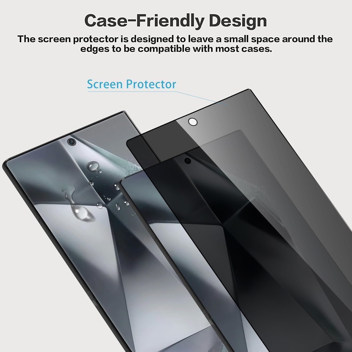 OpenTech® Military-Grade Gorilla Tempered Glass for Samsung Galaxy S26 Privacy with Fingerprint Unlock, Edge to Edge Coverage - Case Friendly, Anti-scratch and Bubble free installation kit — Amazon image 7