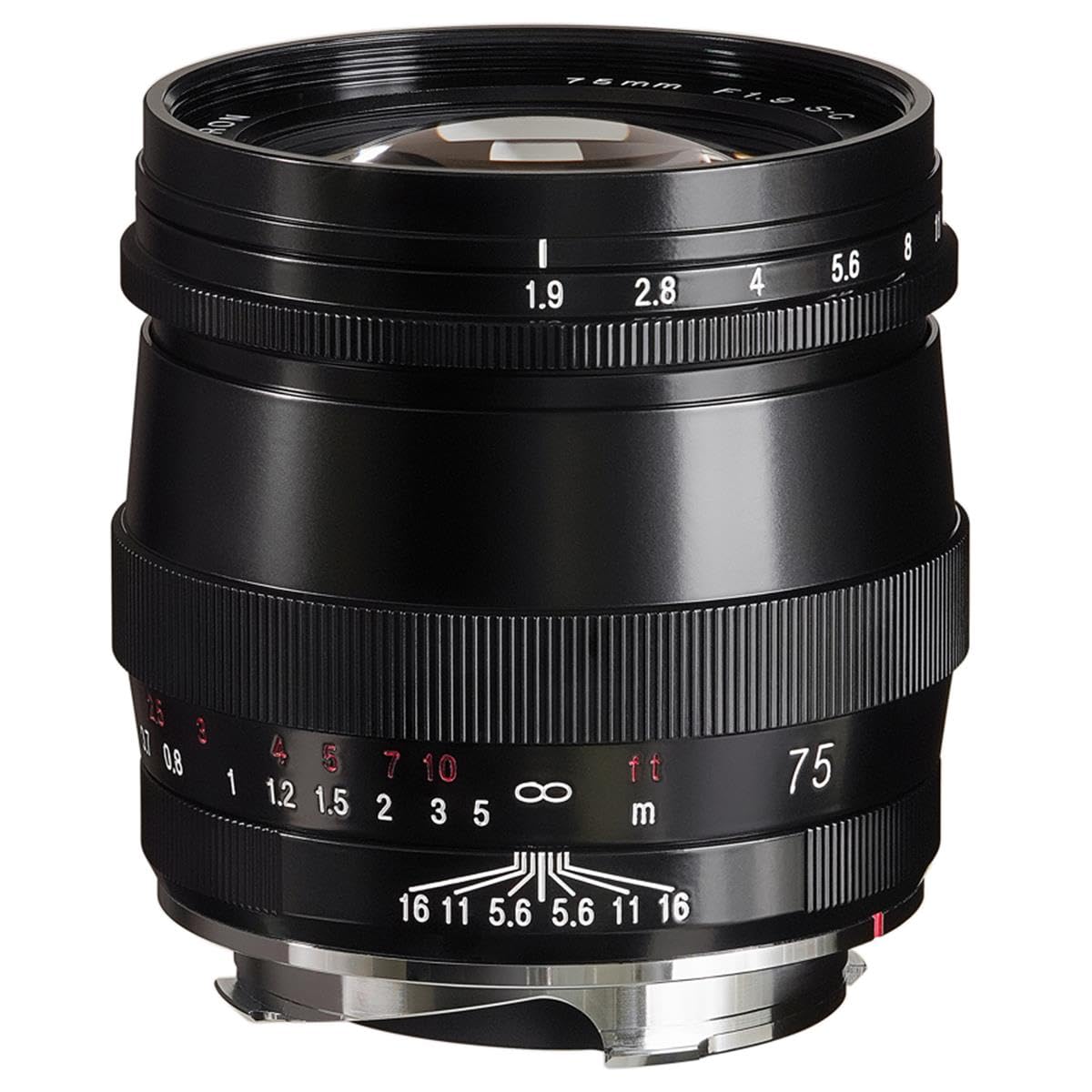 Voigtlander75mm f1.9 Ultron Black Single Coated VM
