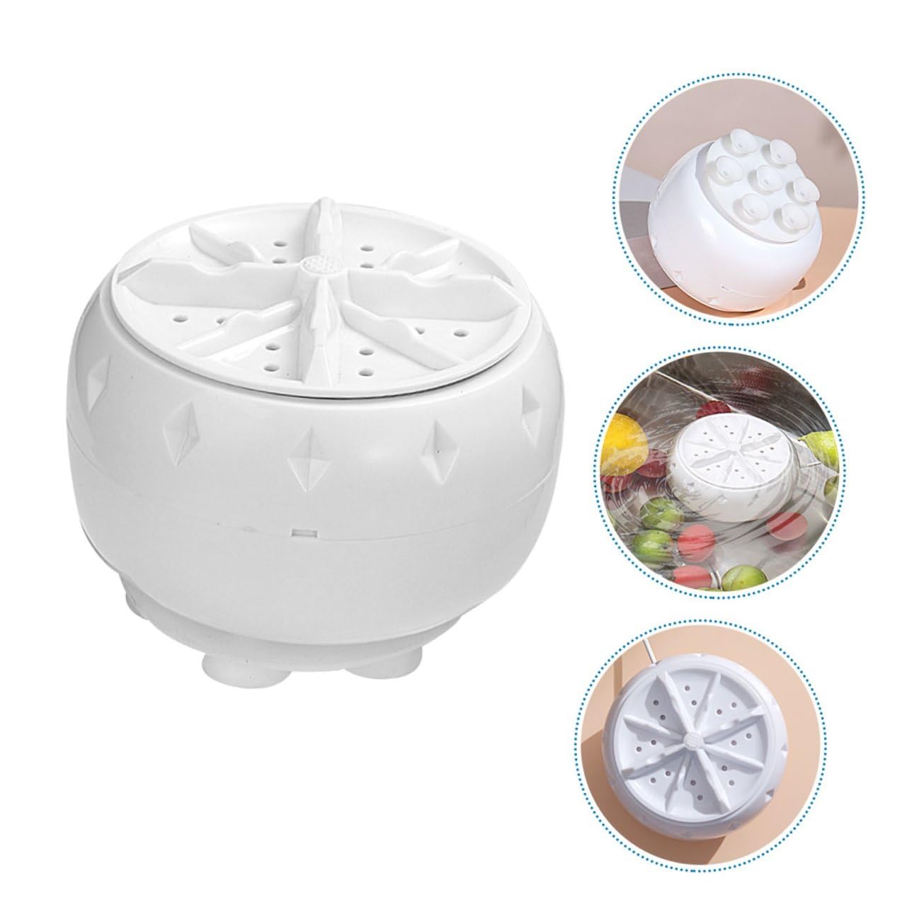 Mini Lavatrice Portatile 2 Pezzi con Turbina ad Alta Efficienza in Plastica, per Appartamenti e Lavaggio di Biancheria e Vestiti