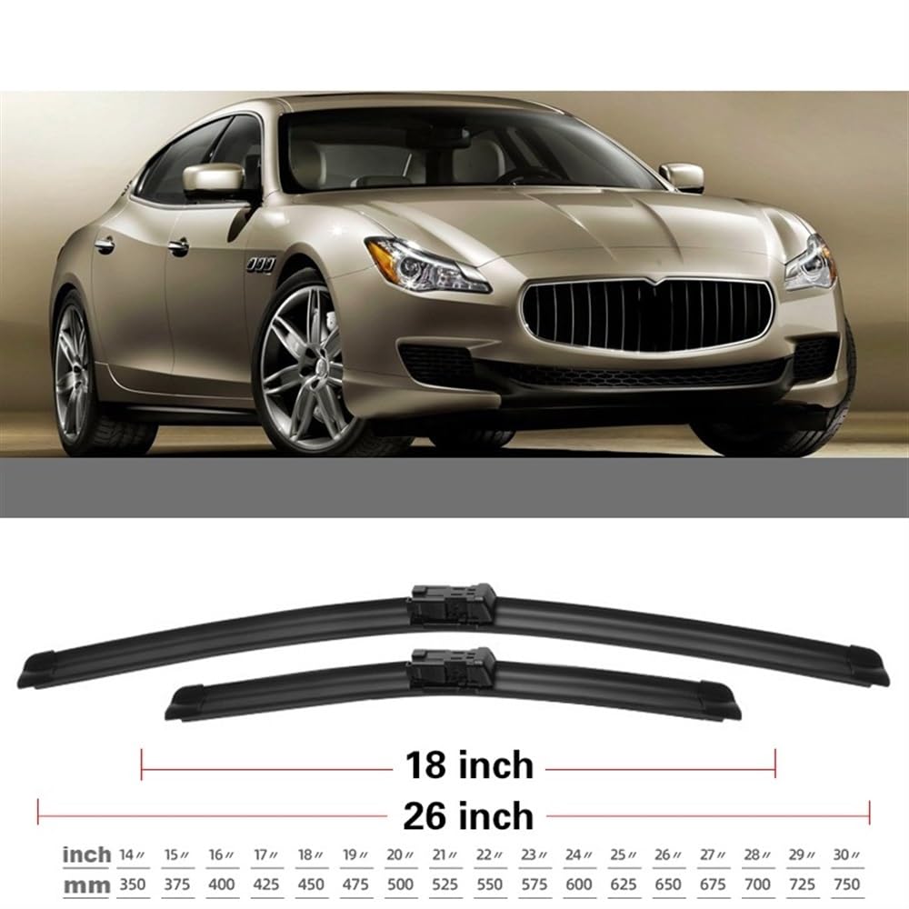 Automotive Tergicristalli Spazzole Tergicristallo Per Auto, Spazzole Tergicristallo, Lavavetri, Compatibile Con Maserati Per Quattroporte 26"+18" 2014-2018
