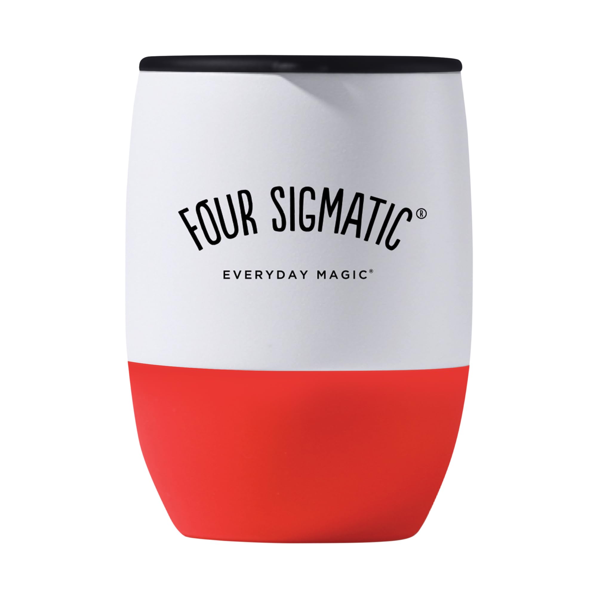 Four Sigmatic ALEX Insulated Mug | Insulated Tumblers to Keep Drinks Hot or Cold for Hours | 12oz Travel Mug with Spill-Proof Lid and Ergonomic Silicone Sleeve | Dishwasher Safe Travel Coffee Mug