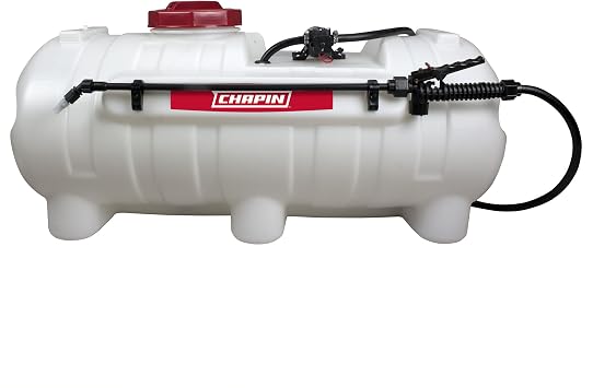 Chapin 97400E صنع في الولايات المتحدة الأمريكية 25 Gallon ATV / UTV 12 Volt Spot Sprayer مع 5 بوصة واسعة الفم ، عالية الأداء 12 فولت مضخة الحجاب الحاجز ونظام الترشيح و 18 بوصة رذاذ عصا, أبيض شفاف