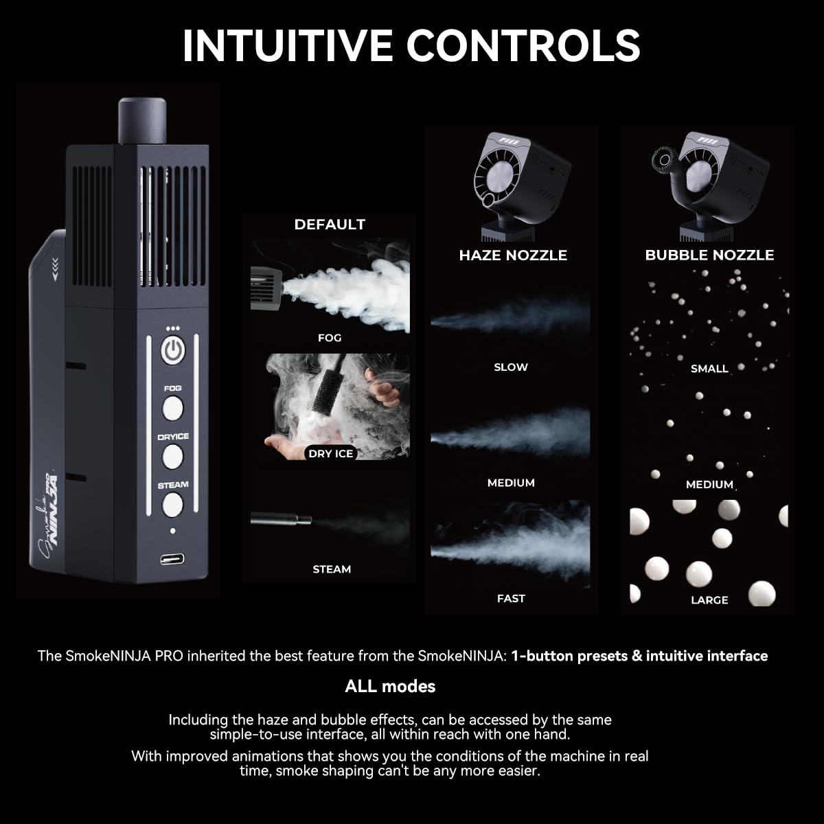 SmokeNINJA Pro - Macchina per fumo portatile portatile con telecomando senza fili (HAZER KIT), nebbia innocua, per eventi all'aperto, feste, effetti palcoscenici, Halloween