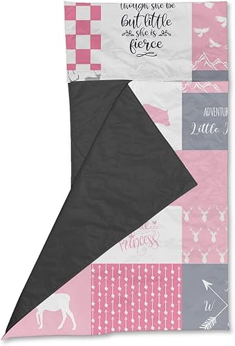 Vista 3 de Juego de alfombrillas personalizadas para siesta con nombre, sacos de dormir de oso para niñas, colchón de cama personalizado para niños, bolsas