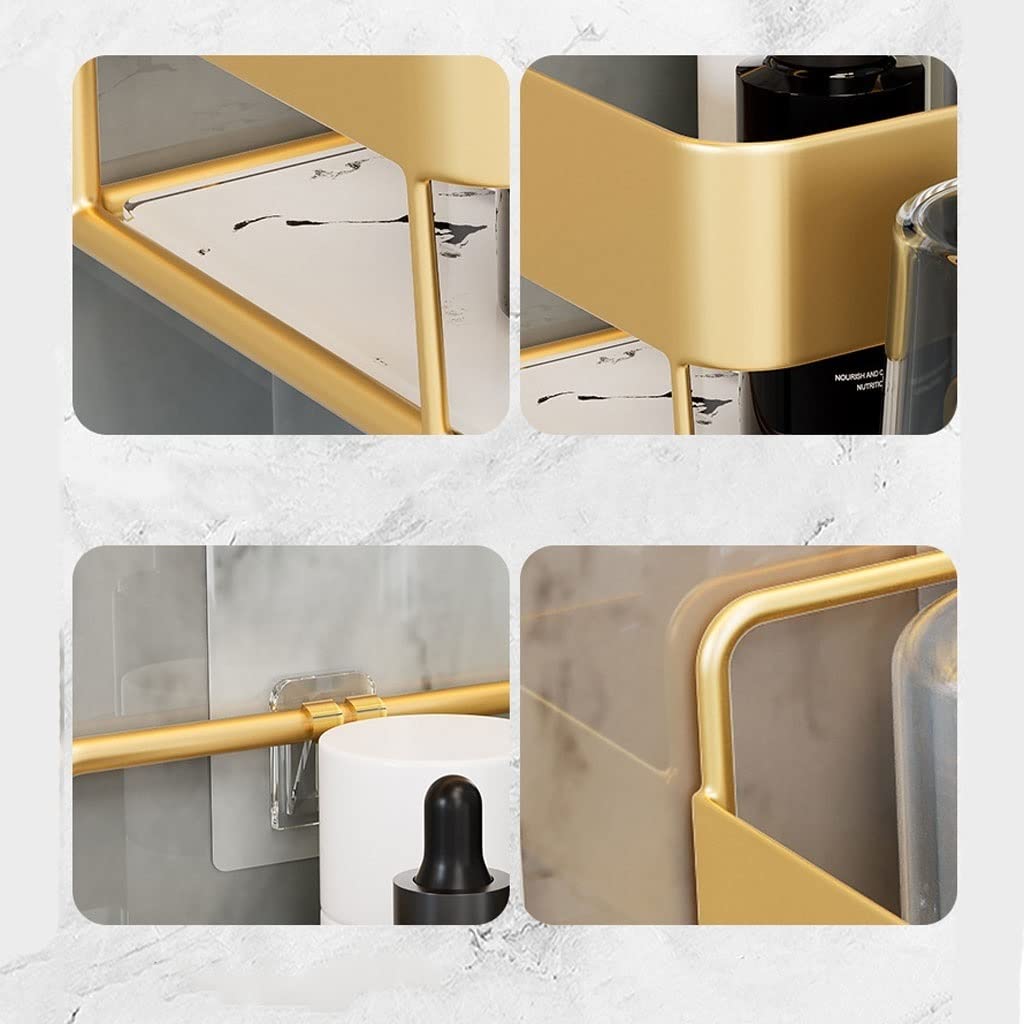 Estante para Cepillos de Dientes Porta di spazzolino in Metallo a Parete di Lusso a Parete di Lusso a Parete Multifunzionale.(C)