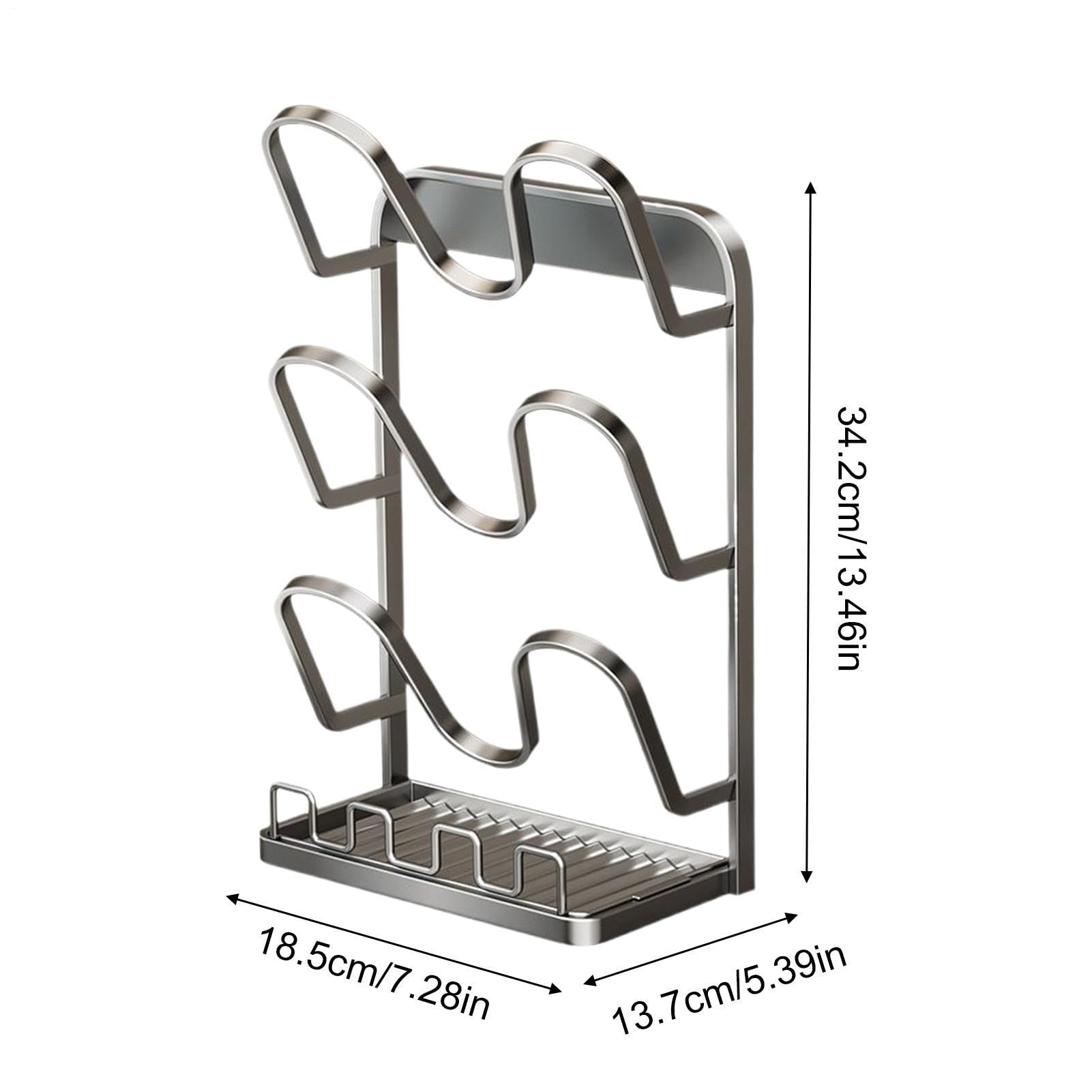 Organizzatore Coperchi Pentole 3 Metallico Antiruggine Multifunzionale | Supporto Coperchi Pentole Durante Cottura Per Dormitorio Camper Casa Ristorante Armadio Cucina