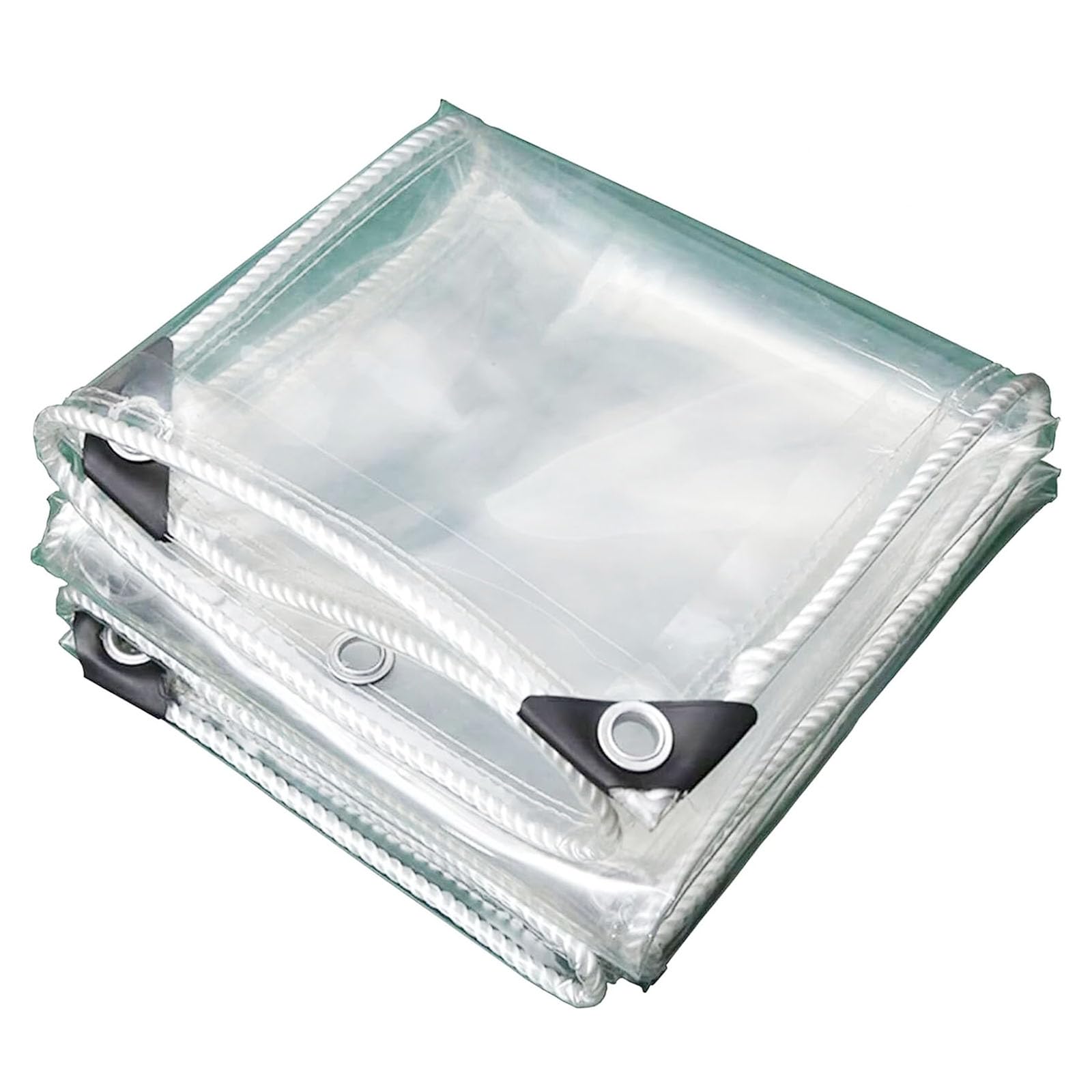 Toldo transparente de 160x160 cm con lona impermeable y cuerda para exterior