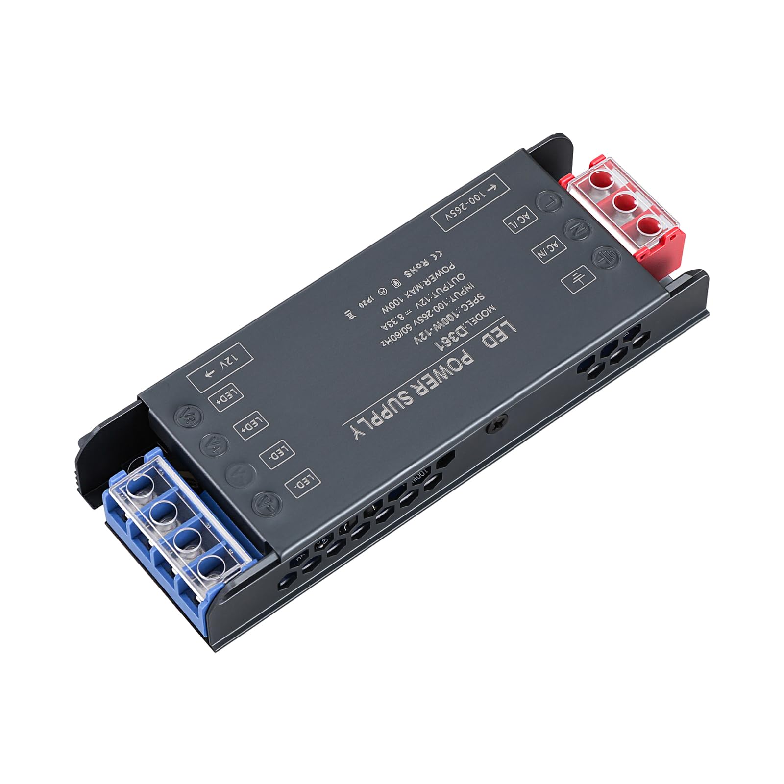 VILHTL 12V 100W LED Driver Transformer AC 240V to DC 12V 8.3A Ultra Slim Low Volt Power Supply 240V to 12V Transformer Adapter Fanless for LED Light Bulbs Strip Light Wall Lamp
