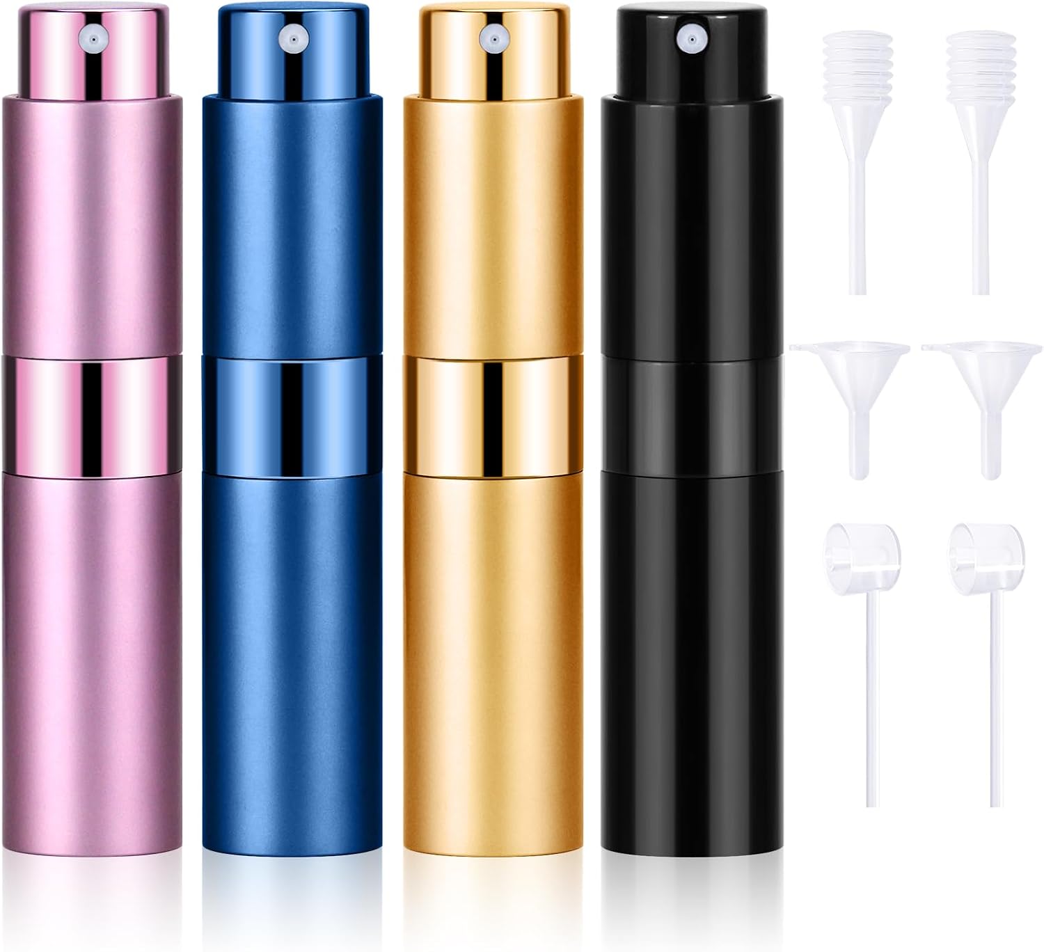 4PCS 8ML Refillable Perfume Atomizer Travel, Portable Mini Pocket Perfume Atomizer Bottle Spray for Women Mens Small Mister Spray Bottle for Travel Accessories