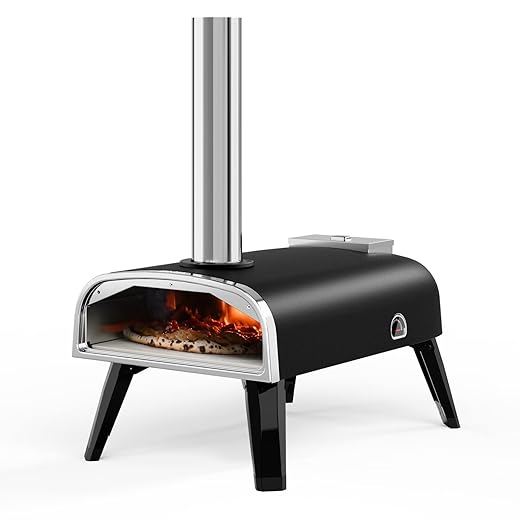 aidpiza Pizza Oven Outdoor 12" Wood Fired Pizza Ovens Pellet Pizza Stove for Outside, Portable Stainless Steel Pizza Oven for Backyard Pizza Maker Portable Mobile Outdoor Kitchen