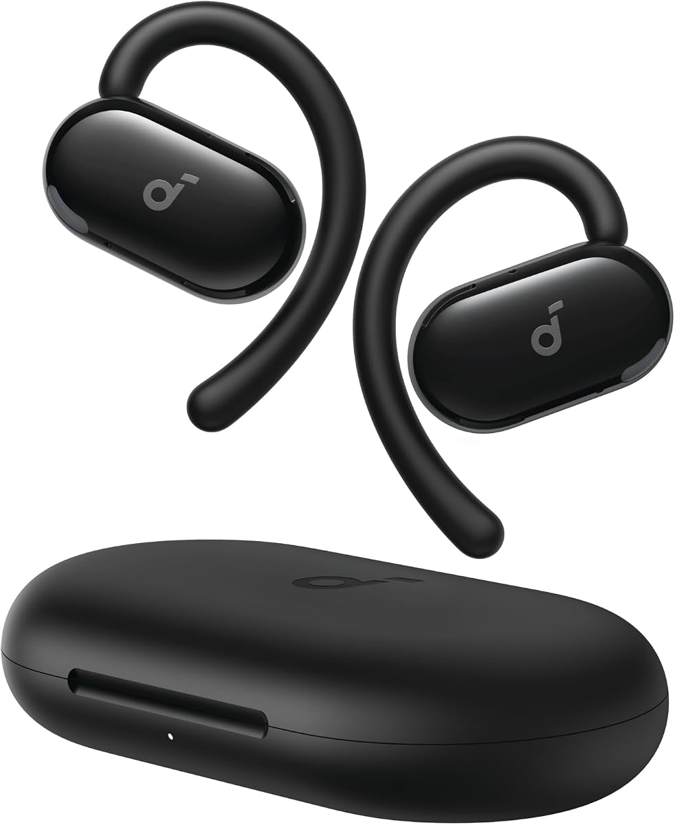 Soundcore V20i by Anker Open Ear Earbuds, Open Ear Headphones (Renewed) | Adjustable Hooks, Ultra-Comfort, Snug Fit, Power Sound, Clear Calls, IP55, 36H Playtime, Bluetooth 5.4, Multipoint Connection