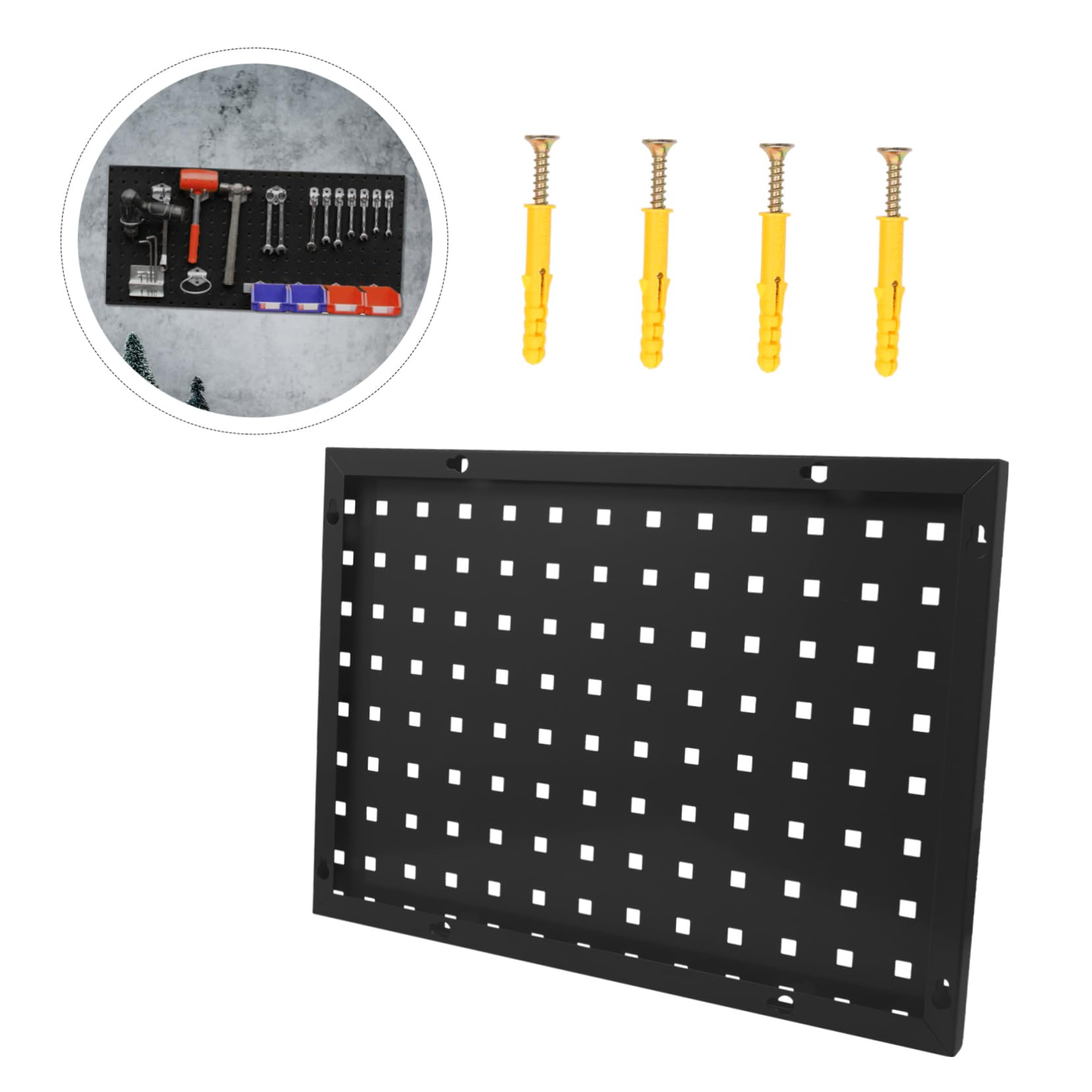 UKCOCO 1pieza Panel De Herramientas Colgante De Acero Galvanizado Organizador De Almacenamiento Para Garaje Cocina y Taller Fácil Instalación y Desmontaje Resistente y Duradero