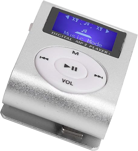 Miniatura 5 de Reproductor de MP3, pantalla LCD, reproductor de música, mini reproductor digital de clip con auriculares y cable USB, soporta hasta 32 GB (plateado)