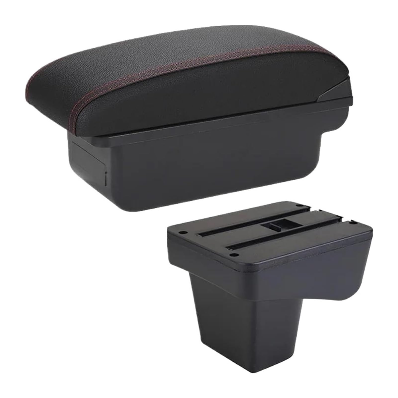 HCKCLMBMZW For Suzuki For Vitara Armrest Box Store Content Central Storage Arm Rest Car Modification Accessories Interior Retractable Leathe Car Armrest Center Console(C1 Black Red No Usb)