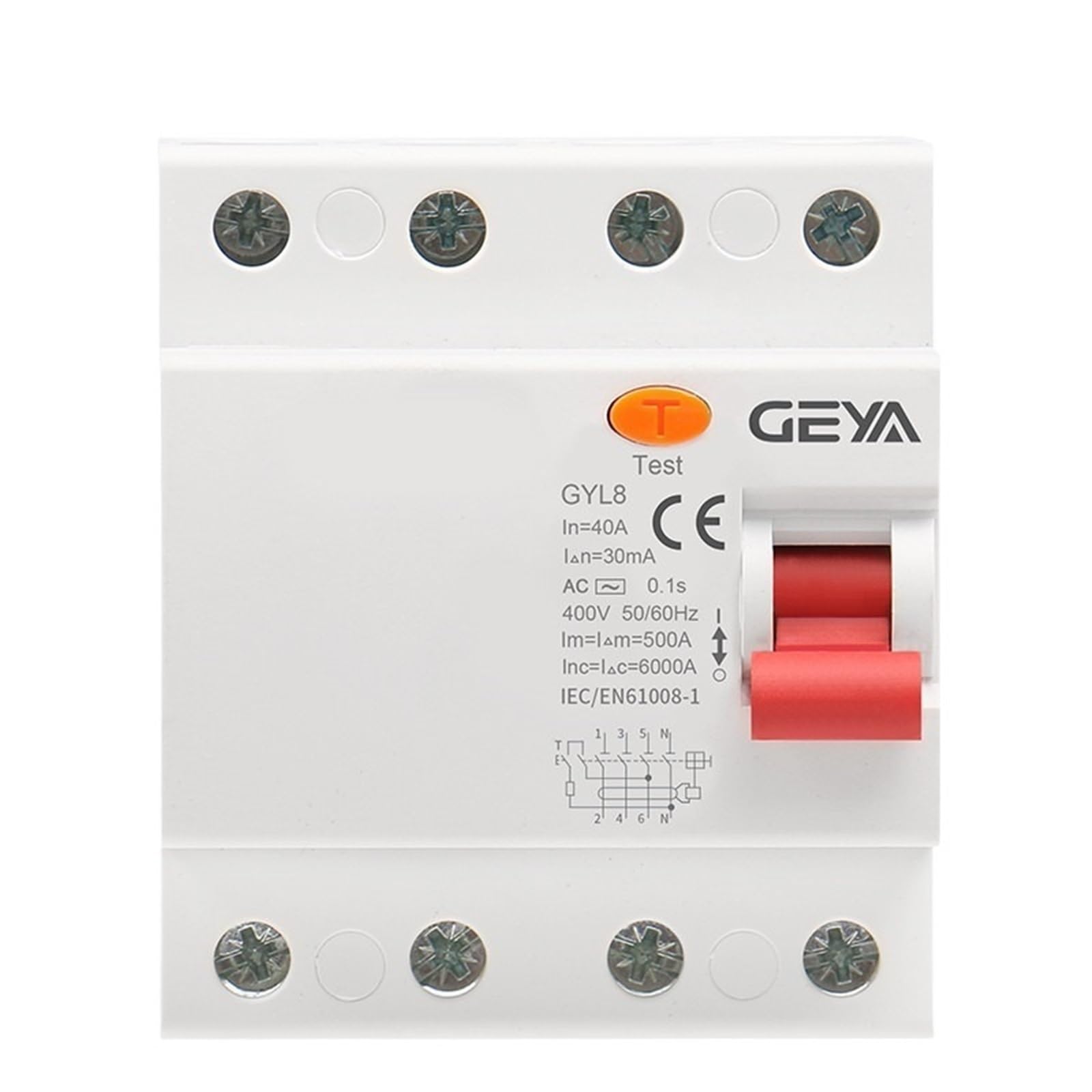 GVBAEPIEO GYL8 3Phase+N RCD Elektromagnetischer Differenzialschalter Erdschlussschutz 4P 25A 40A 63A mit CE CB