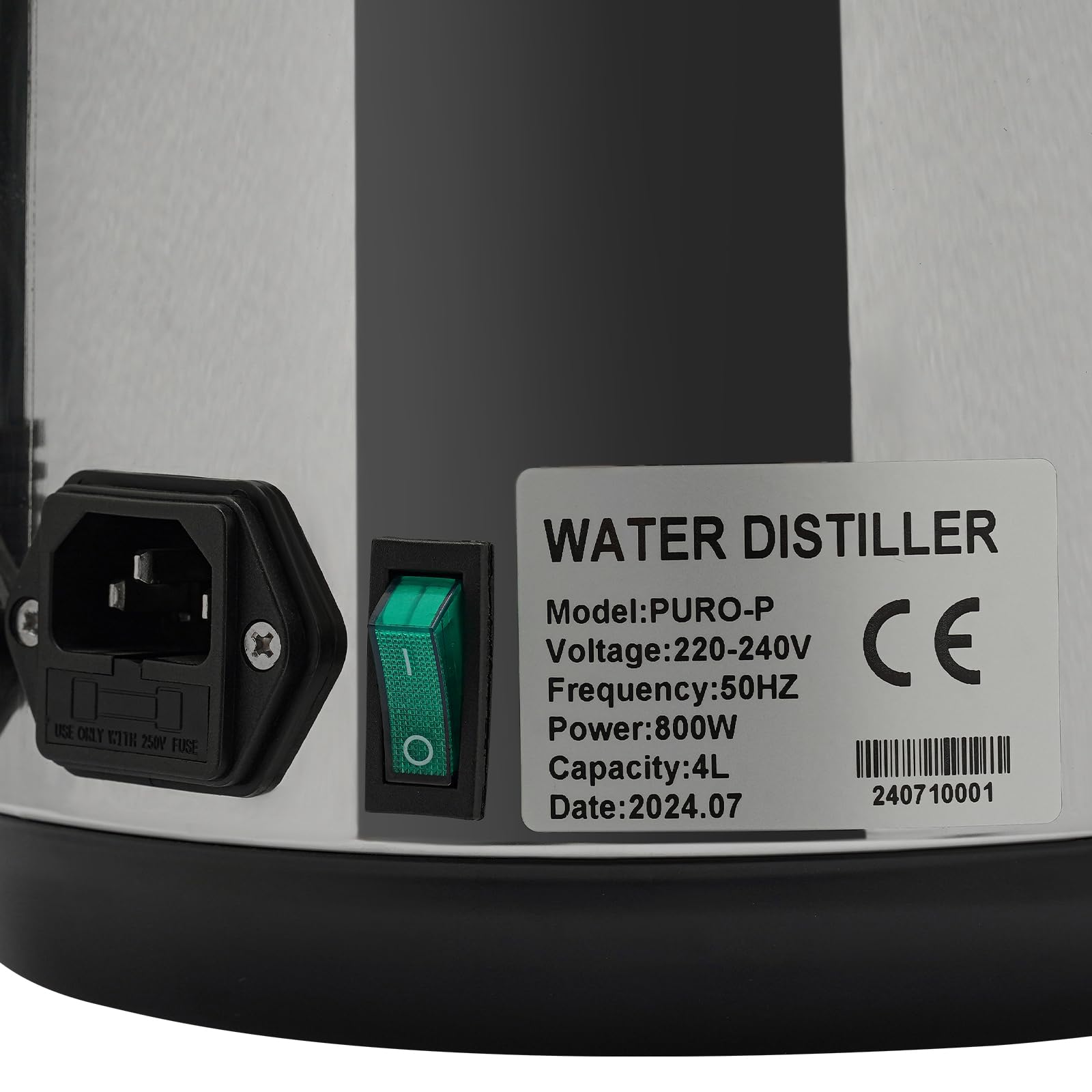 Máquina de tratamiento de agua de 4 litros, 800 W, temperatura ajustable, destilador de agua con indicador LED
