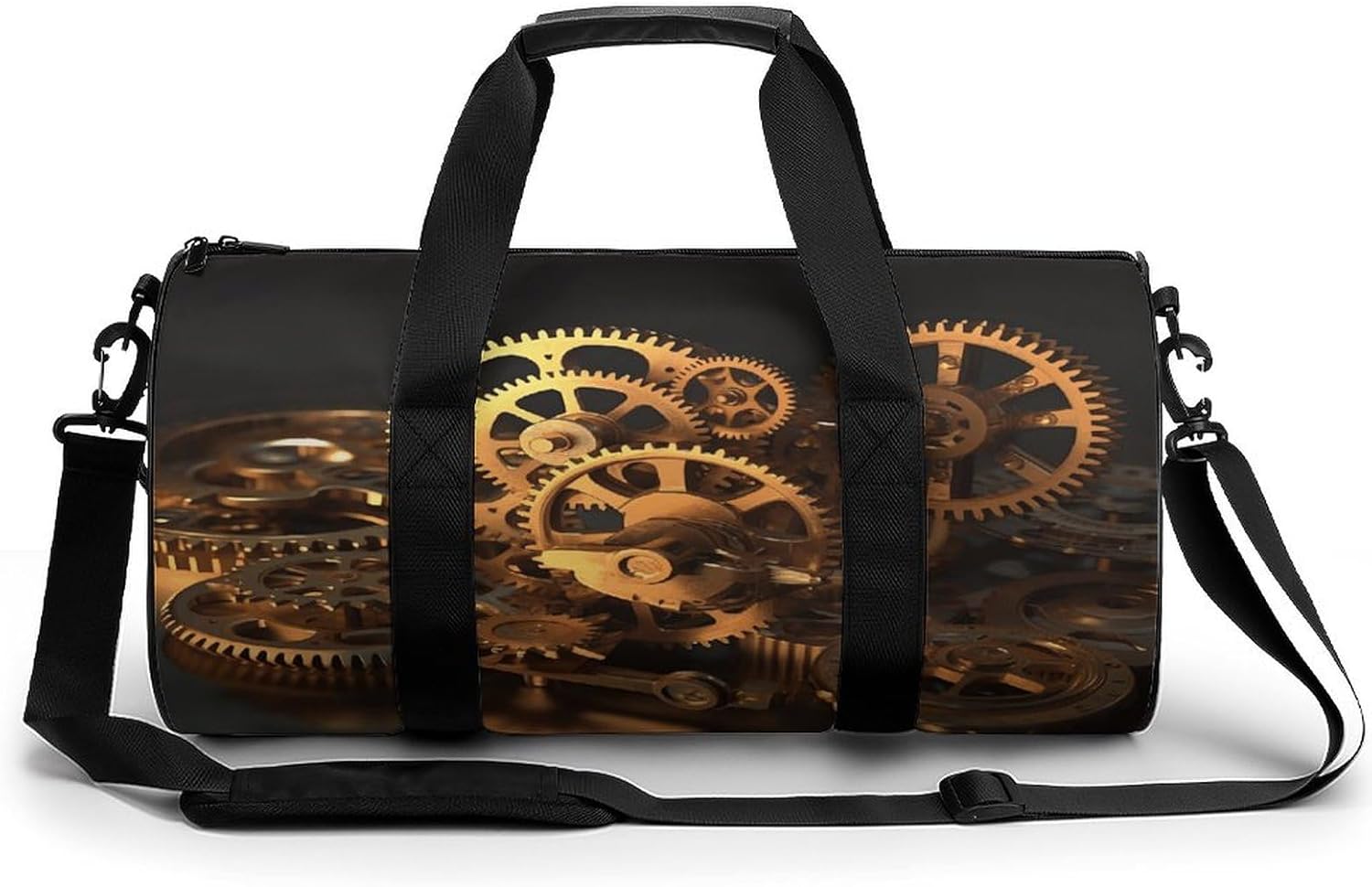 Aesthetic Sports Bag for Women Cool Gears Printed Duffle Travel Bag for Men Women Mini Workout Bags Cylindrical Gym Bag