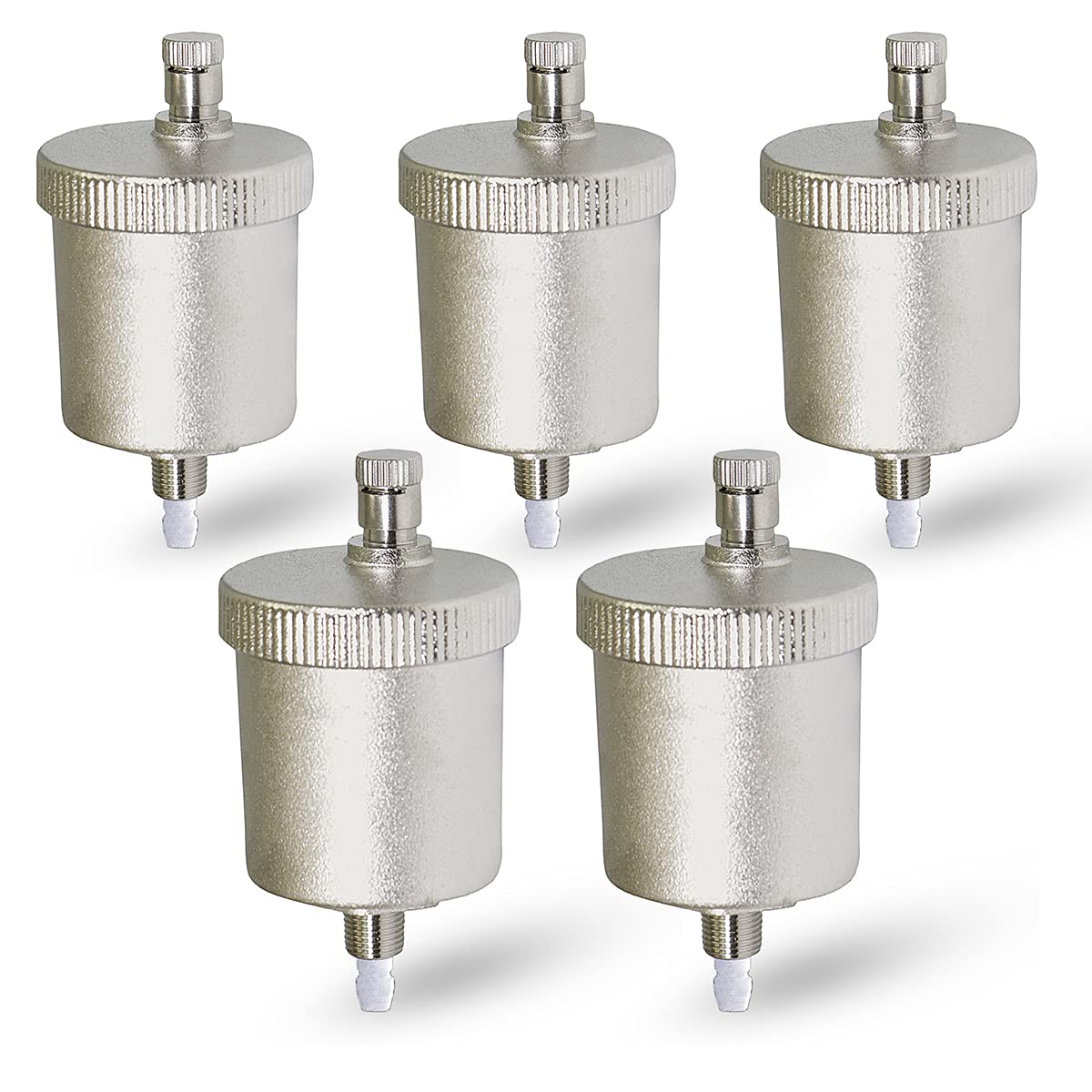 Midline Valve SBW18-5 Automatic Air Vent for Hydronic Heating Applications; 1/8 in. MIP Connection; Nickel Plated Brass (5 Pack)