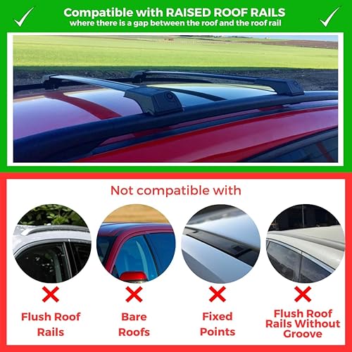 Miniatura 3 de ERKUL Barras transversales para portaequipajes Porsche Cayenne 2003-2010  Barras transversales de aluminio antirrobo para techo, portaequipaje,
