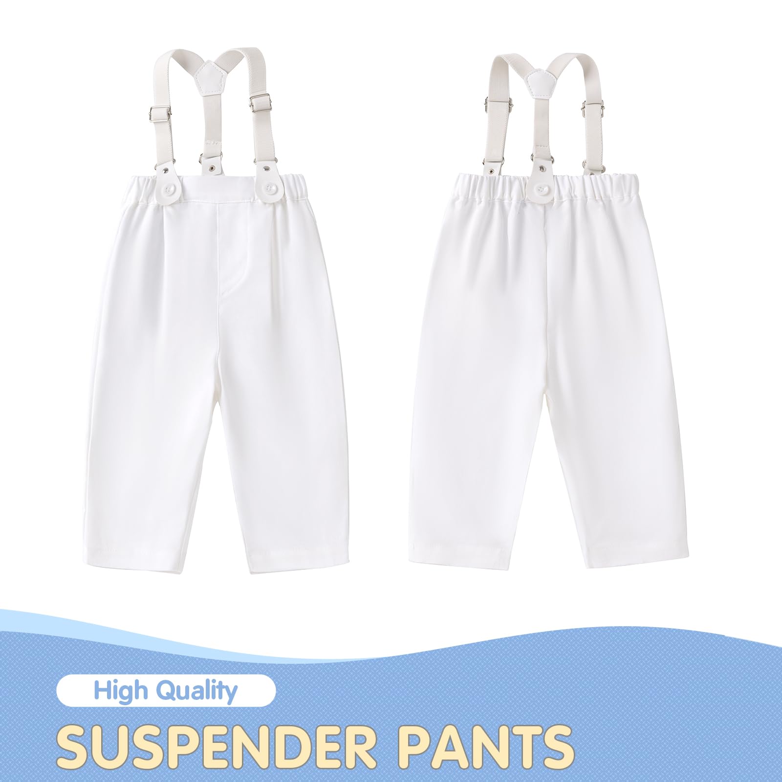 Booulfi Baby Jungen Taufkleidung Baumwollstoff Taufanzug 4 Teiliges Weiß Mit Fliege Oberhemd Hut Unterhosen Hose (as3, age, 3_months, 6_months, 239 weiß)