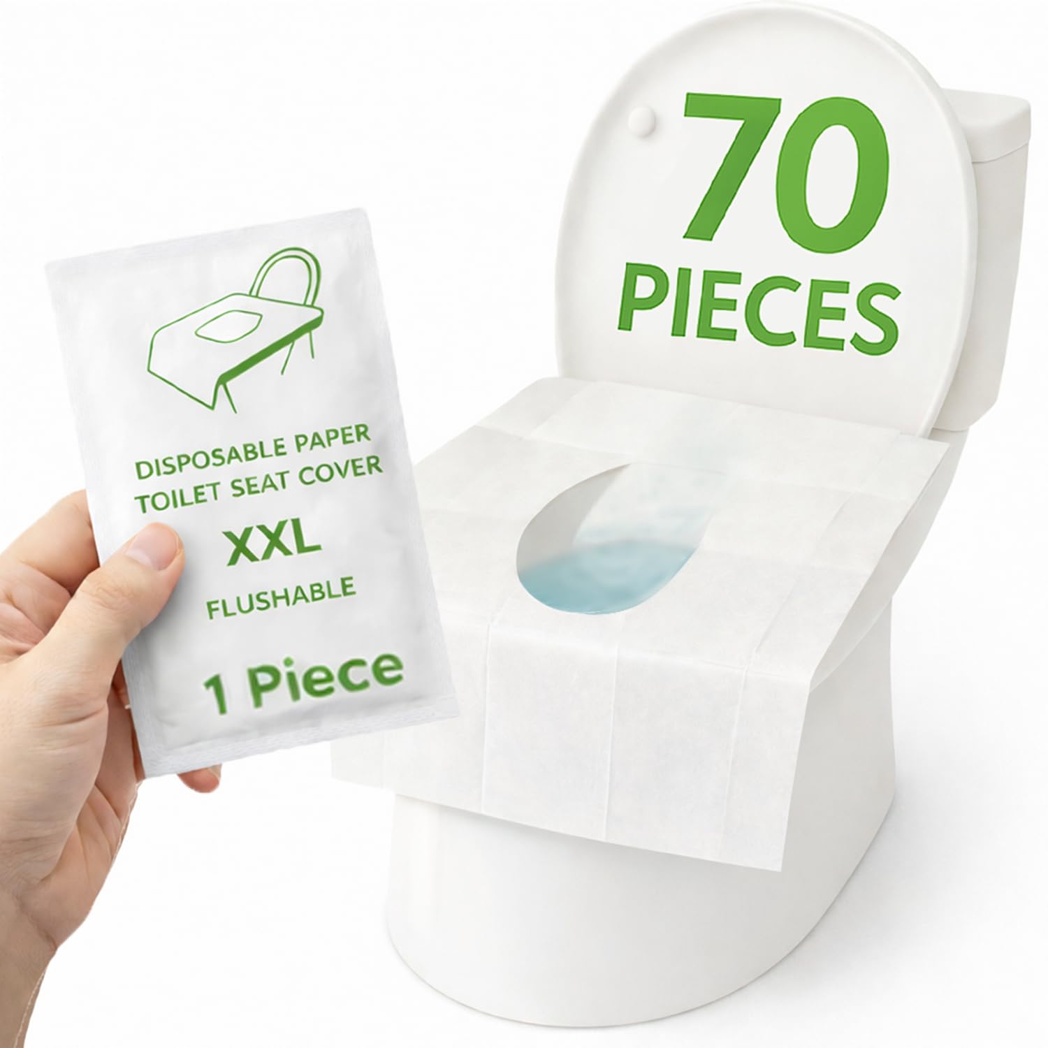 Evita gérmenes con fundas desechables para asiento de inodoro ECOFLUSH XXL