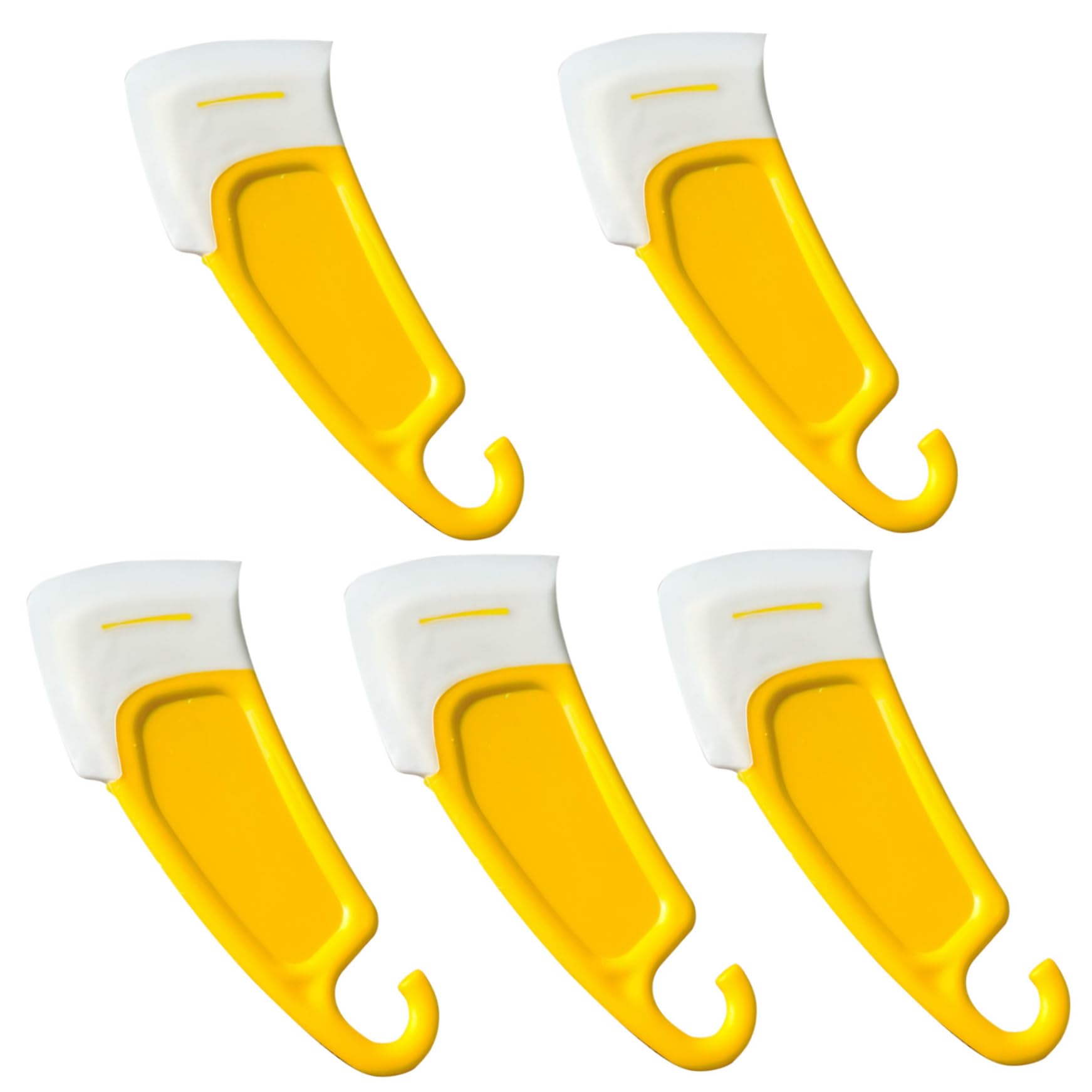 Yvocuyn Pan Scraper Set - 5PCS 5.1x1.9 Widen Plastic Dish Scraper, Non-Stick Non-Slip Heat-Resistant for Kitchen Cleaning