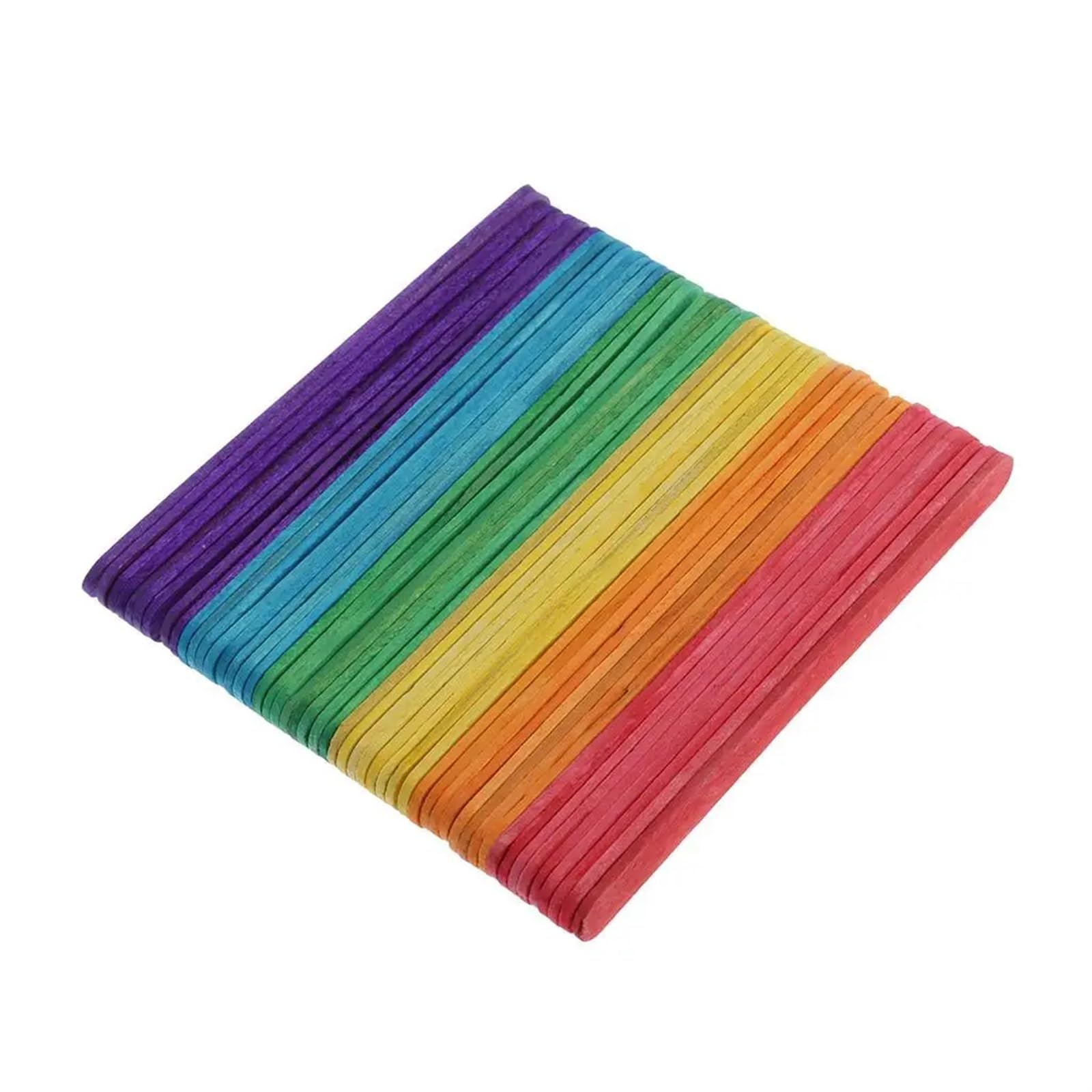 50 bâtonnets en bois colorés for le bricolage et les loisirs créatifs(S)
