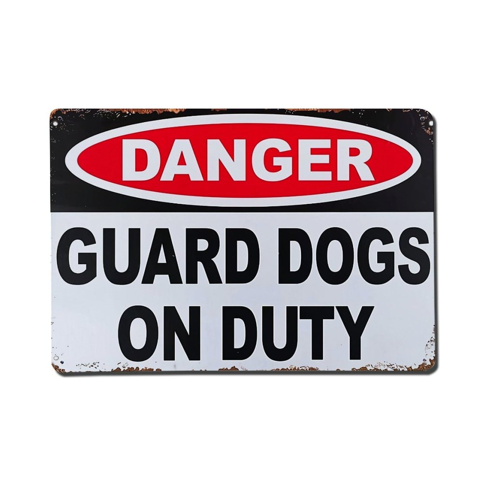 Danger Guard Dogs On Duty Metal Tin Sign Plaque