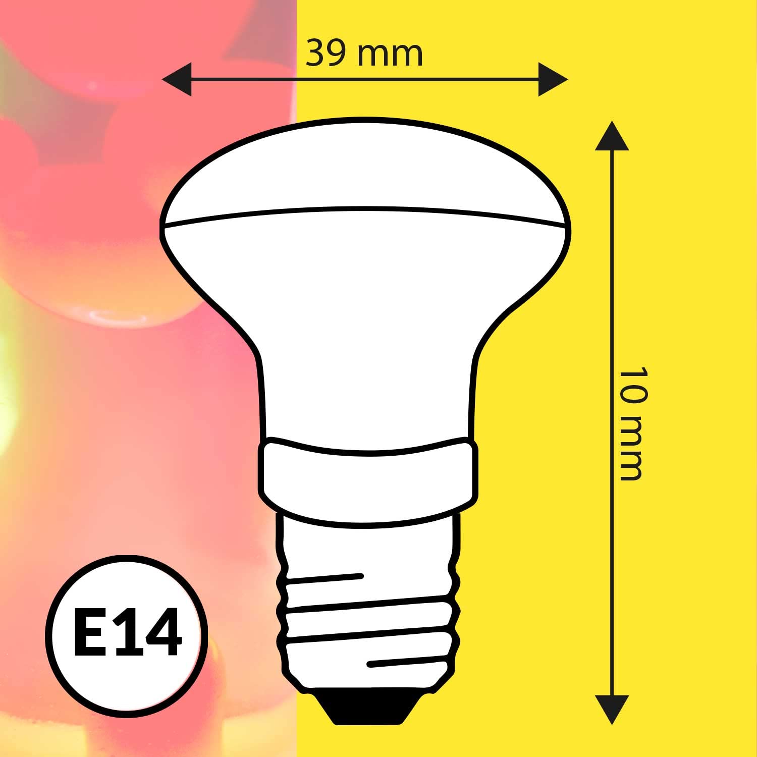 Fisura - Żarówka do lampy Lava. Opakowanie 2 żarówki R39 40W. Gwint żarówki Edison E14 ciepły biały. Szeroki kąt wiązki 360 stopni 240V.
