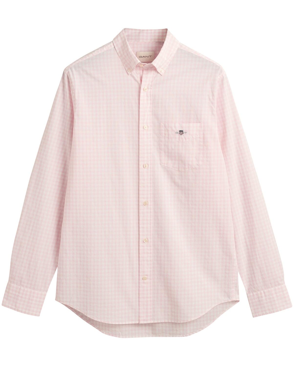GANT Mens Fit Gingham Poplin Shirt Light Pink XL
