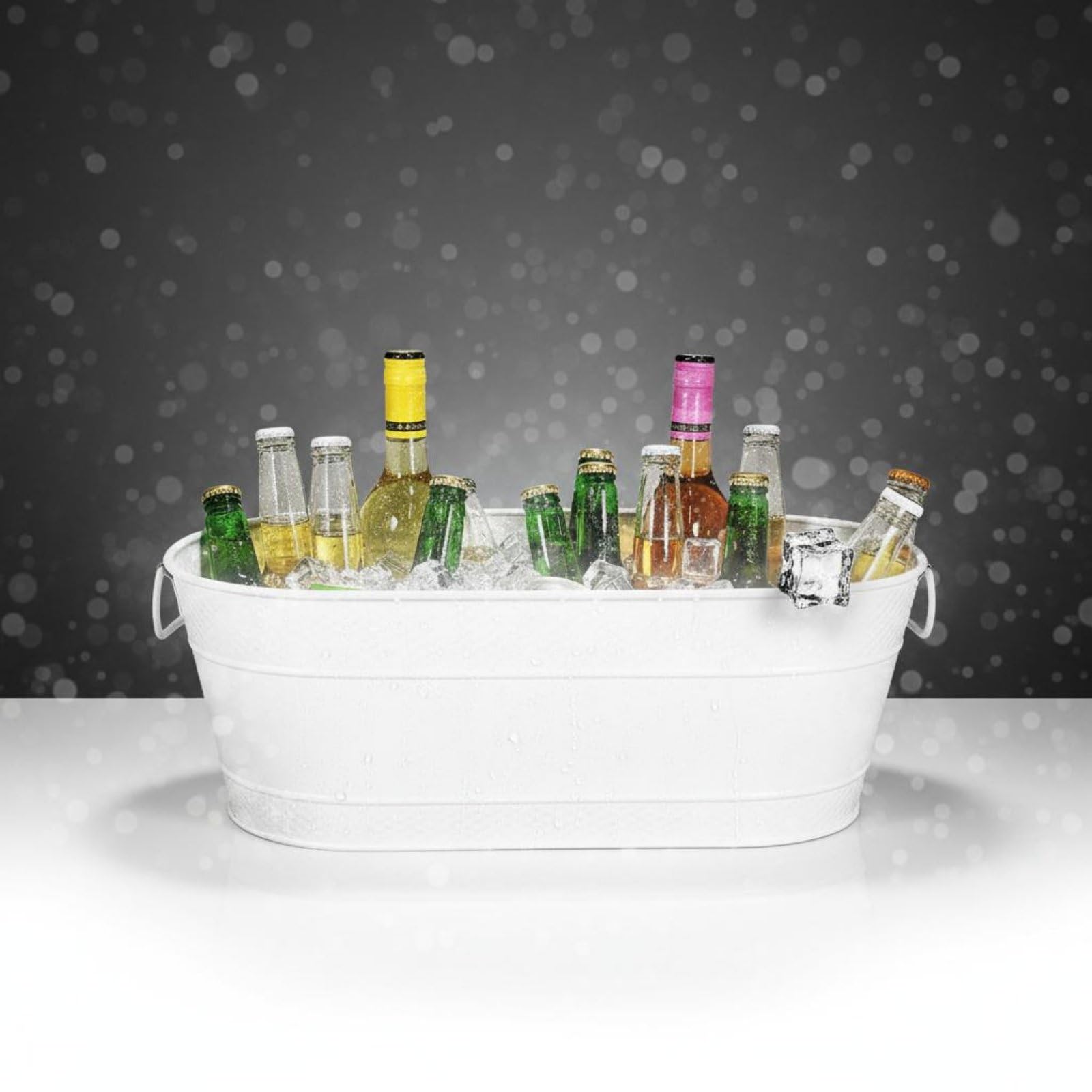 Cubo de Hielo Gran Capacidad Bañera de Hielo Metálica Resistente Al Óxido Refrigerador Bebidas Metálico para Establecimientos, Restaurantes