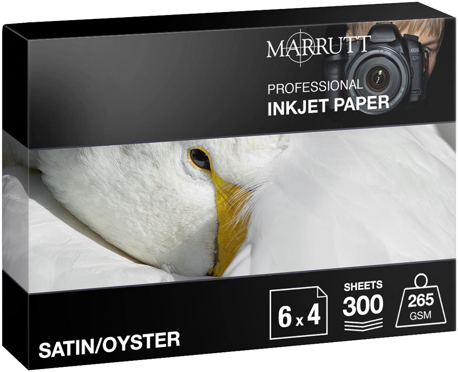Marrutt 265gsm Pro Photo Satin/Oyster Inkjet Paper: (6" x 4" - 300 Sheets)