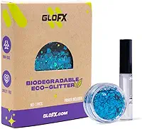 Maquiagem com glitter biodegradável azul | À base de plantas, ecológica, glitter de cabelo, brilho facial ou glitter corporal | Acessório de maquiagem cosplay EDM Music Festival e Rave | 5 gramas de