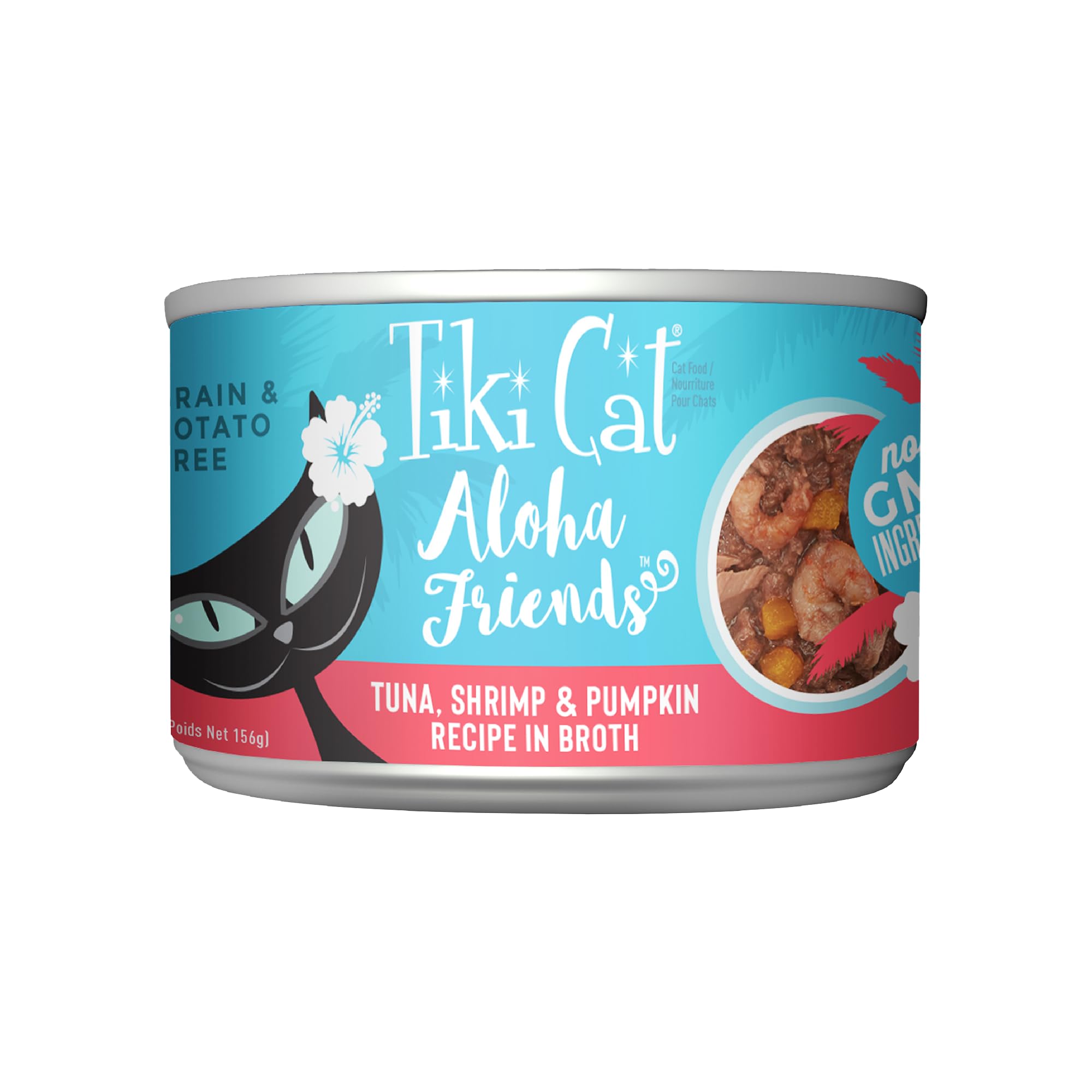 TIKI PETSCat Aloha Friends Grain & Potato Free Canned Wet Food with Flaked Tuna & Pumpkin 5.5 oz. Cans (Pack of 8)