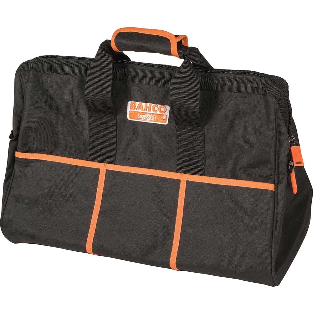 Bahco Black & Orange Closed Top Fabric Tool Bag 48Cm (19In) | Secure Storage Pro Trade Use