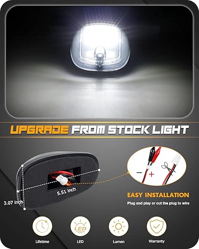 Miniatura 4 de RUXIFEY 5 luces de marcador de cabina ahumadas para techo, luz LED blanca Clearane con arnés de cable compatible con camionetas Doge Ram 1500 2500