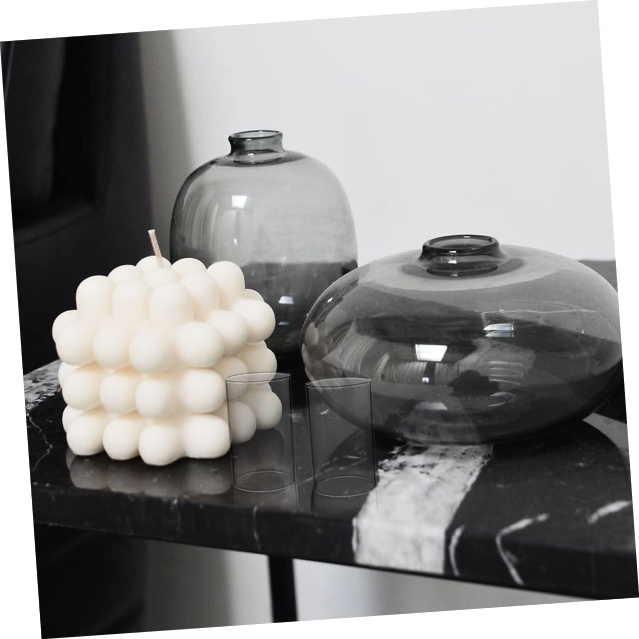 MAGICLULU Copri Candela in Vetro Trasparente, Cilindro Anti-vento, 4 Pezzi, per Candele e Luci Led, Decorazione Fai da Te Luce Calda