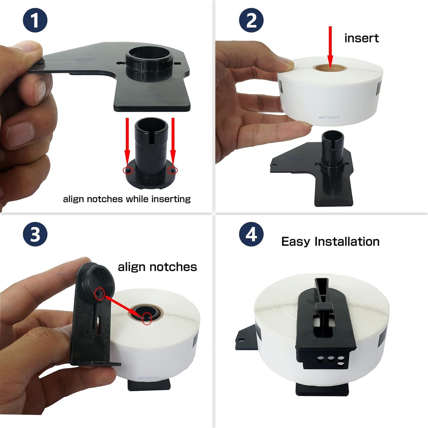 BETCKEY - Compatible Continuous Labels Replacement for Brother DK-2205 (2.4 in x 100 ft), Use with Brother QL Label Printers [10 Rolls + 2 Reusable Cartridges] - Image 2