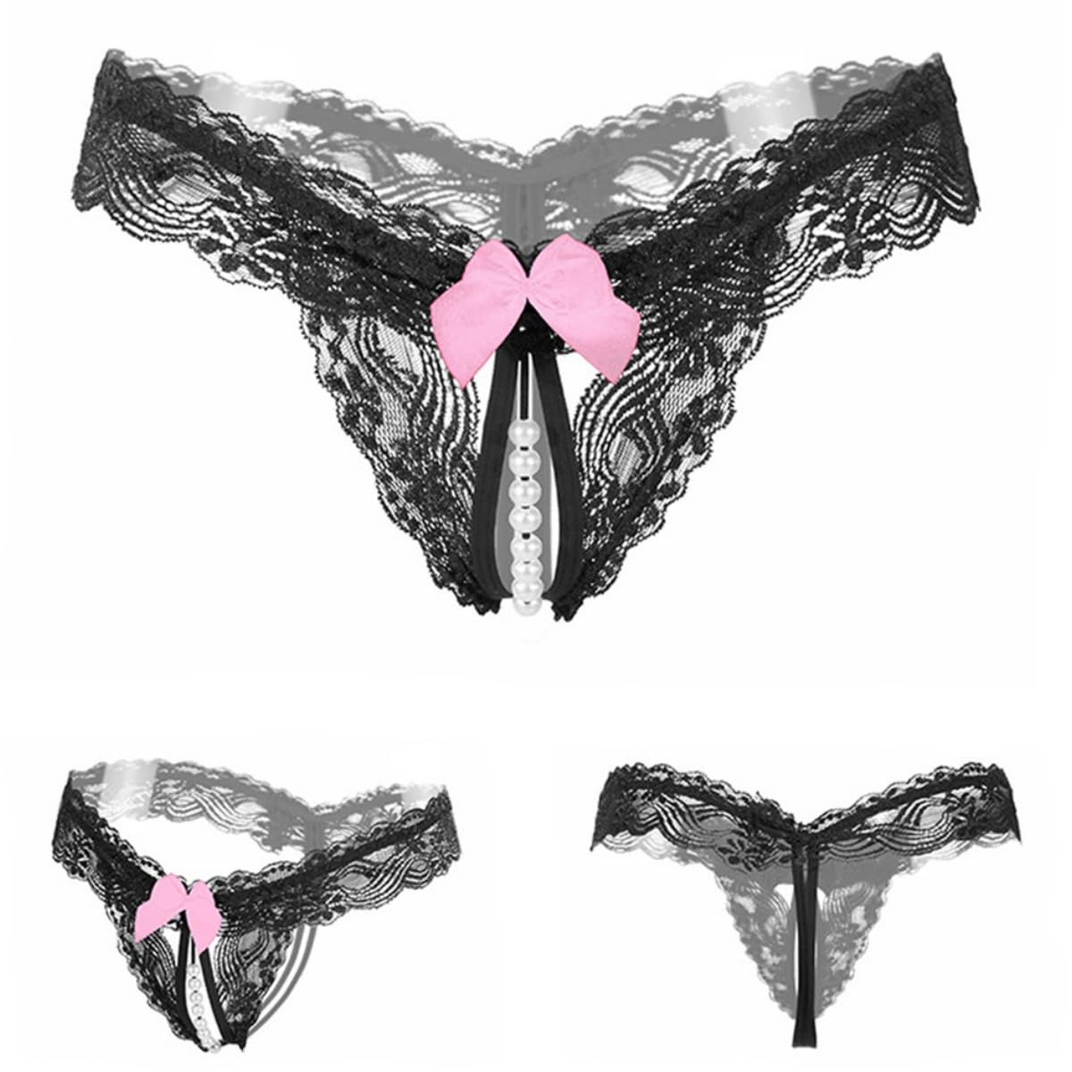 WBDWWTD Damen-Tangas in Übergröße, nahtlos, niedrige Leibhöhe, Netz-Trägerhöschen, Slips, Dessous mit Blumenmuster, Kontroll-Slips, Multipack, 4 ück, transparente Ausschnitte, G-Strings