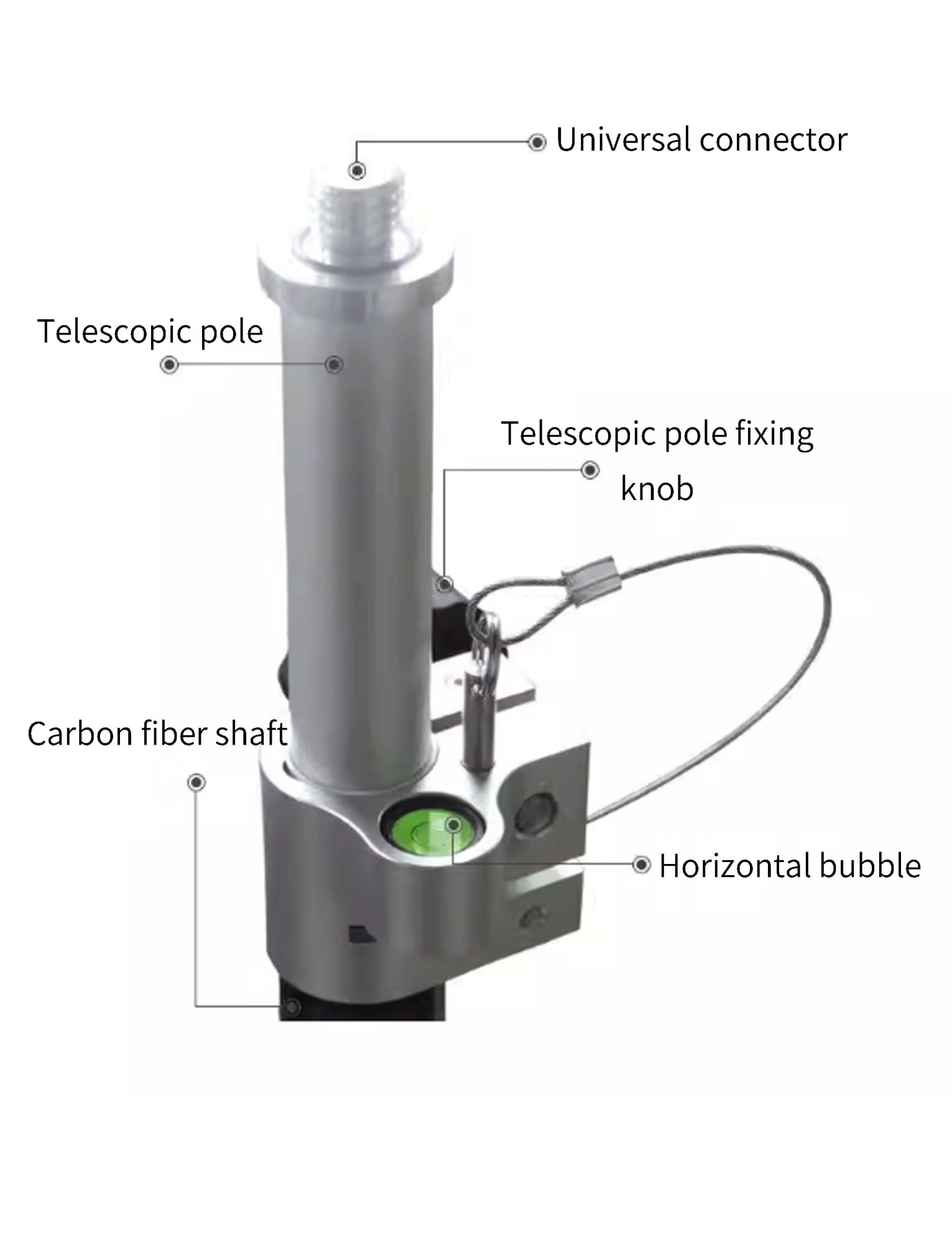 Poste telescópico portátil for topografía, varilla de medición de aleación de aluminio de 180 cm for mediciones de brújula y nivel, for topografía profesional