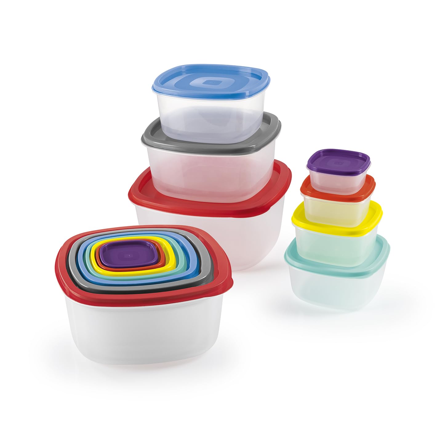 GOURMETmaxx Frischhaltedosen 28-tlg. Set | mehrfarbig inklusive Deckel | stapelbar, gefrier- & spülmaschinengeeignet