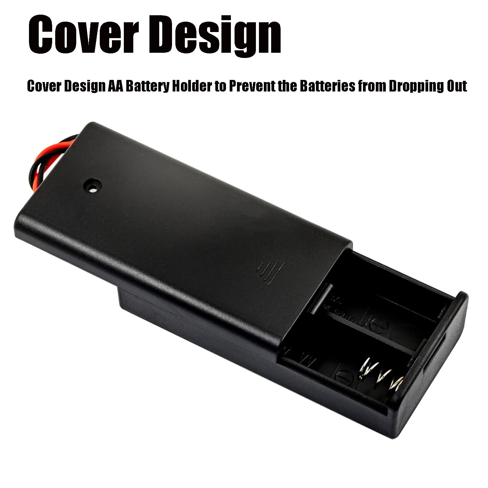 AEDIKO 10pcs 2 AA Battery Holder with Switch 2X 1.5V AA Battery Holder Case with Wire AA Battery Holder with ON/Off Switch