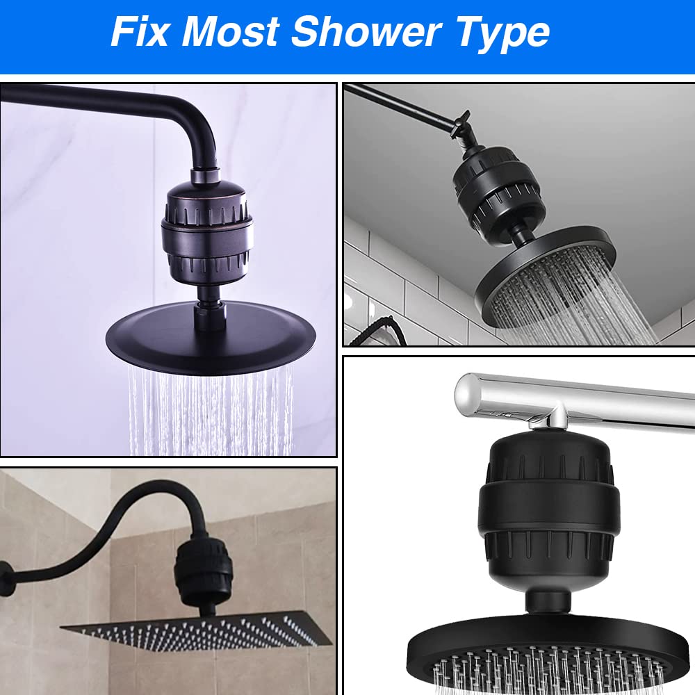 Douchefilter, 15-traps douchekop filter voor hard water, hoog rendement waterfilter, douchewaterfilter vermindert chloor, droge huid, jeuk van de hoofdhuid - douchewaterontharder verbetert de Douchefilter, 15-traps douchekop filter voor hard water, hoog rendement waterfilter, douchewaterfilter vermindert chloor, droge huid, jeuk van de hoofdhuid - douchewaterontharder verbetert de