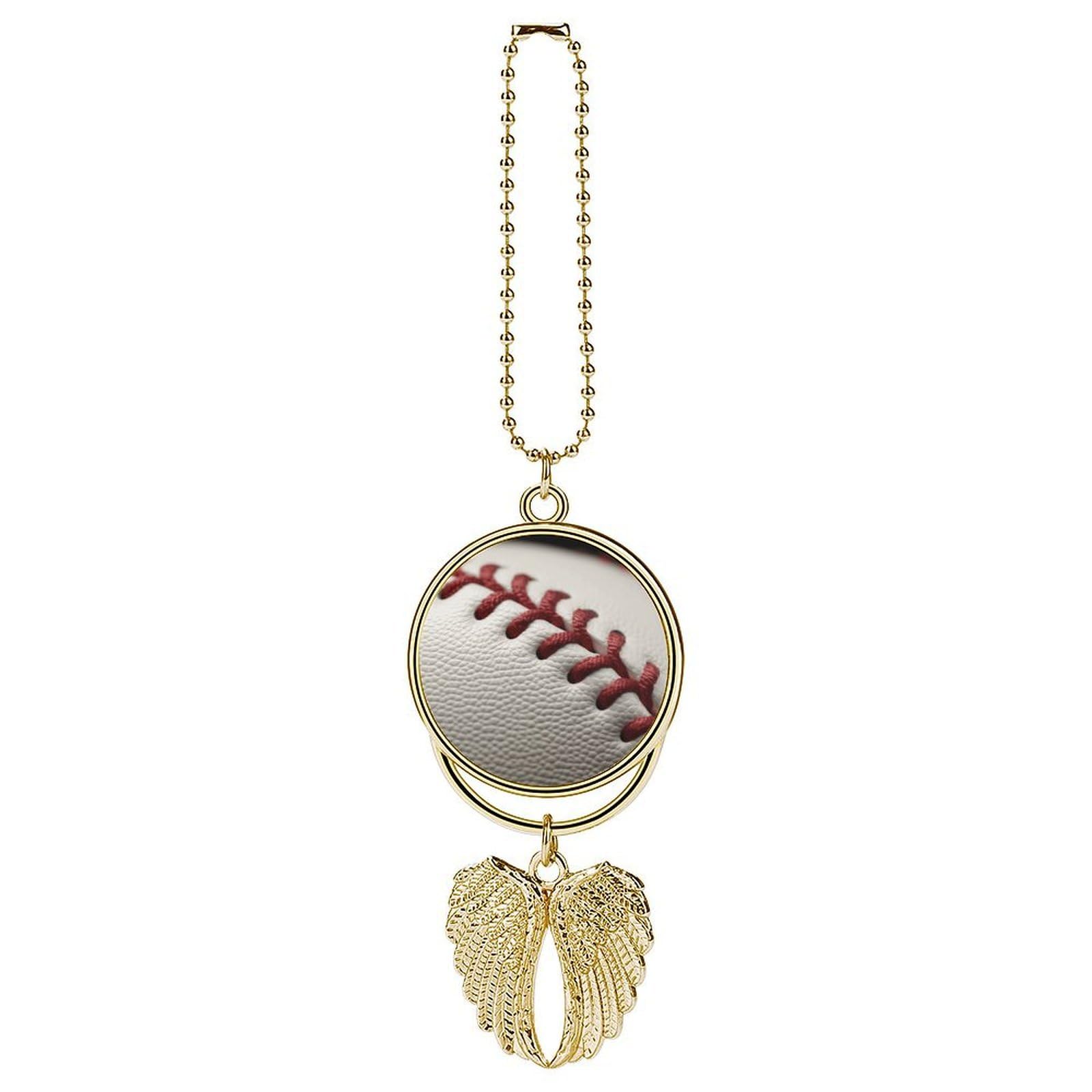 Baseball Lace Close Up Car Pendant Rear View Mirror Hanging Ornament Auto Metal Charm for Aesthetic Interior Decor. Lucky Car Accessories Cute Funny Hanging Decor for Car Truck