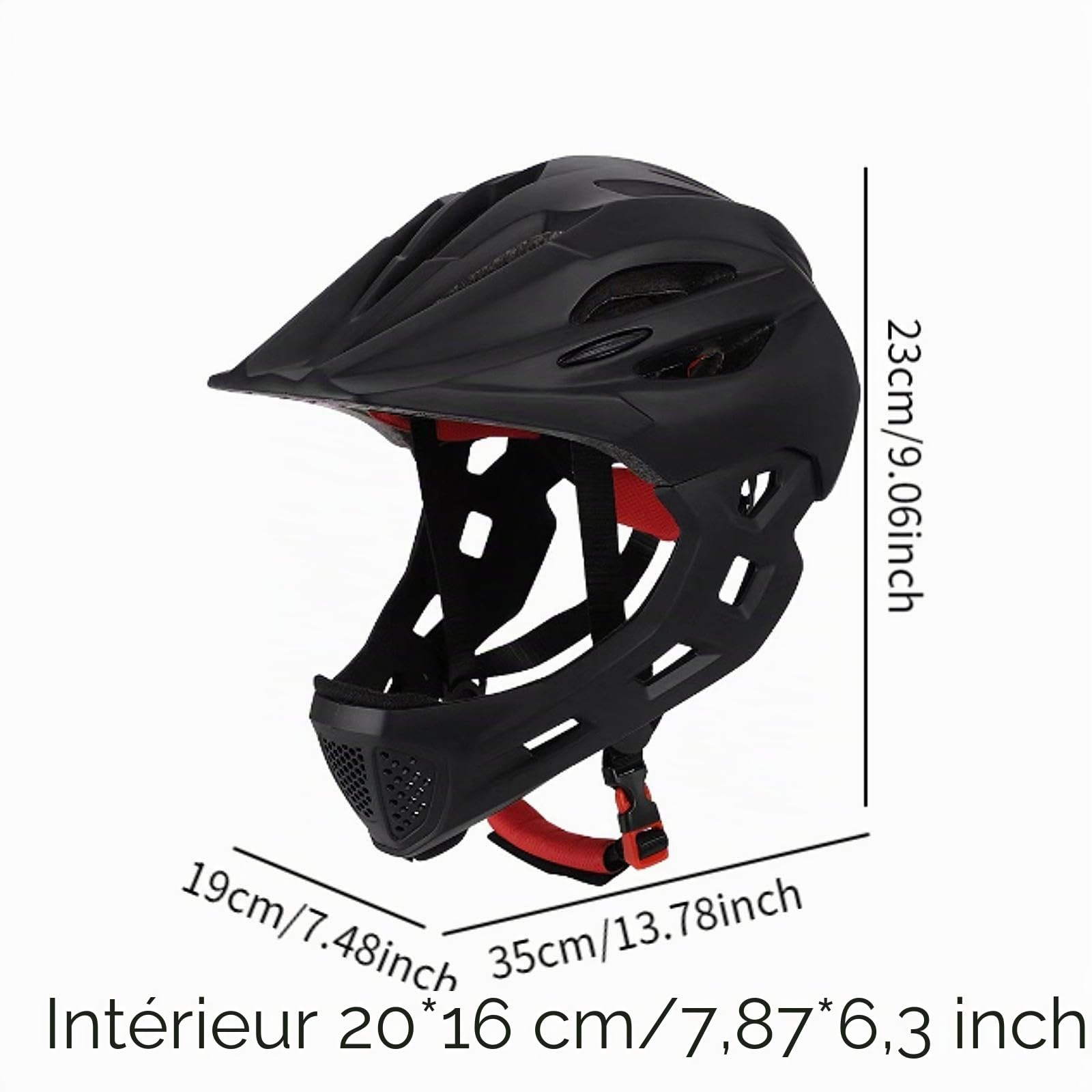 Casque de Vélo pour Enfants, Casque Intégral, Réglable et élégant, équipement de Protection, Casque de Vélo pour L'équitation, Le Roller et Le Pat, Noir