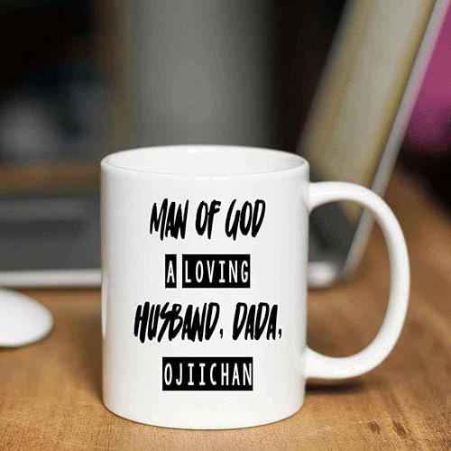 Miniatura 5 de Humorous Gift Man Of God Gift for Husband, Father's Day Present for a Dada Ojiichan - Prayers, Believers Quote on 11 Oz White Ceramic Coffee Mug