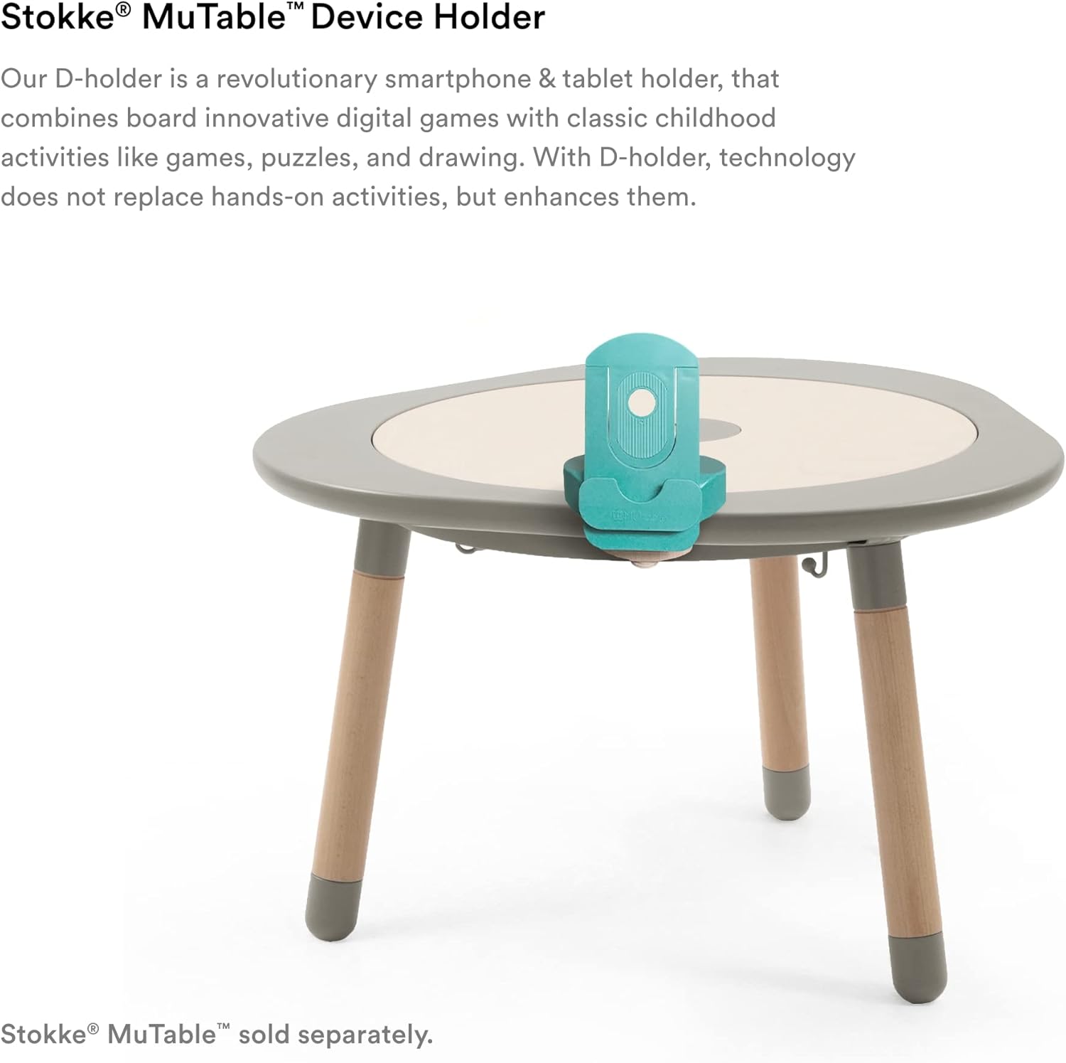 Stokke MuTable Device Holder - Allows for Hands-Free Integration with Play Boards - Fits Any Smartphone or Tablet - Also Compatible with F-Holder - for Ages 3+