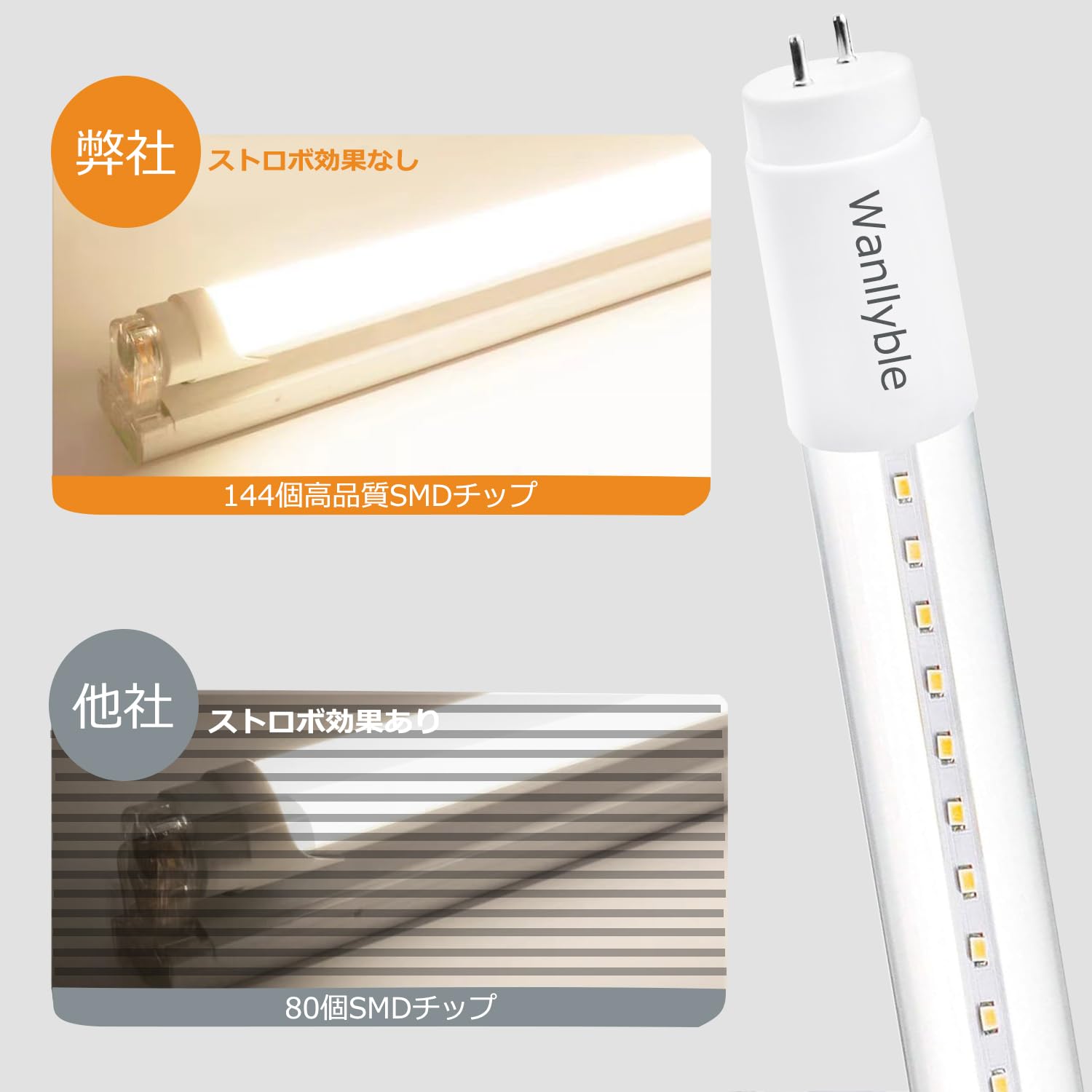 Amazon | LED蛍光灯 40W形 直管 120cm 2100LM グロー式工事不要 両側
