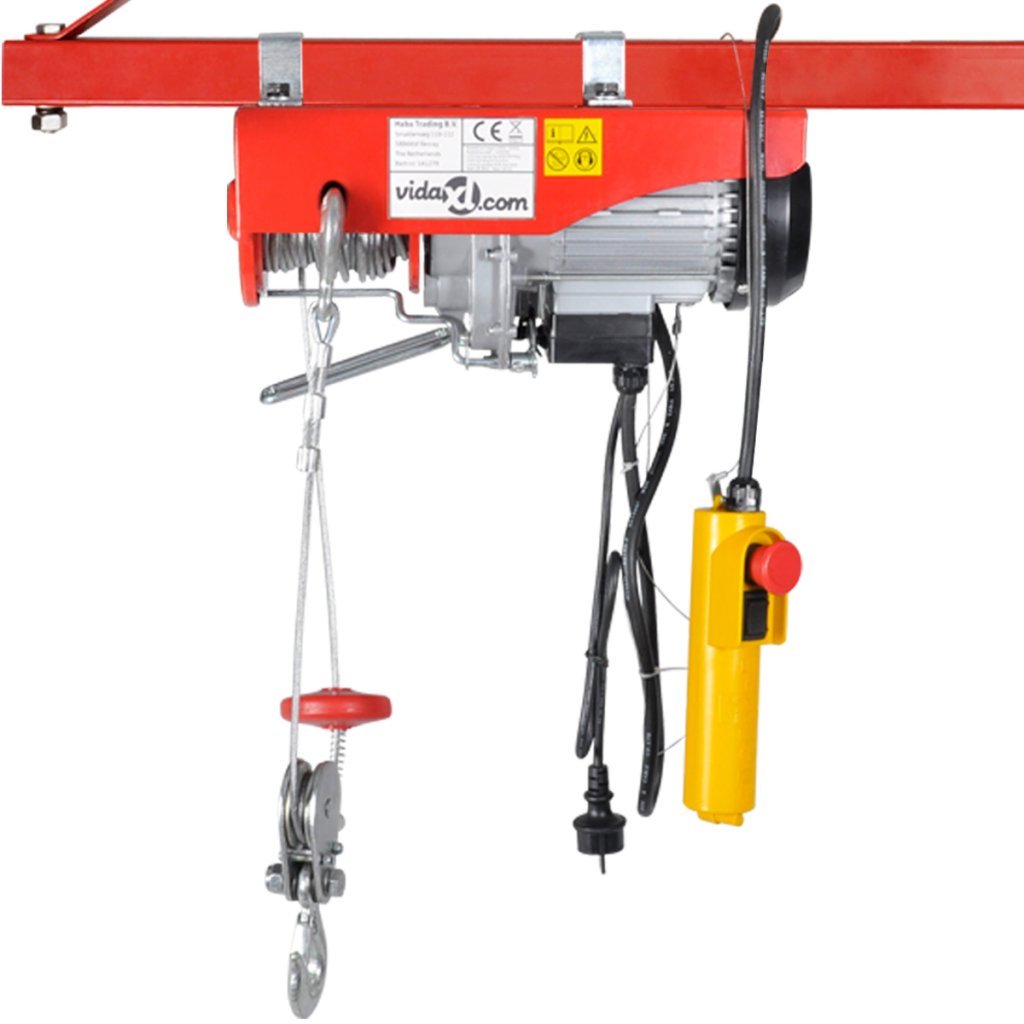 Festnight Elektrische Hebezug Seilhebezug Seilzug Elektro-Hebezug Einzelkabel 12m 500W Tragkraft 100/200kg